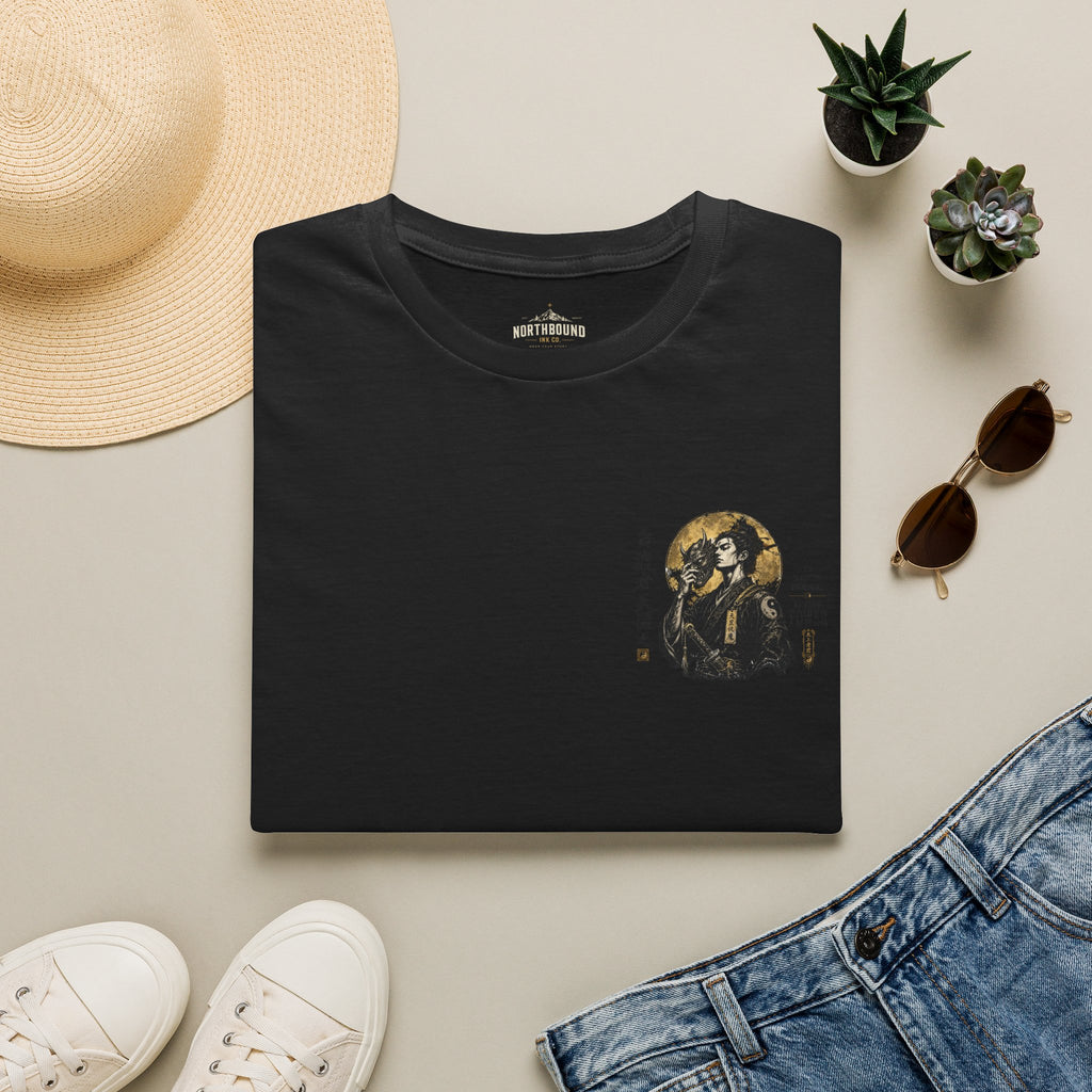 Samurai Portrait T-Shirt — Vintage Japanese Ink Art Tee