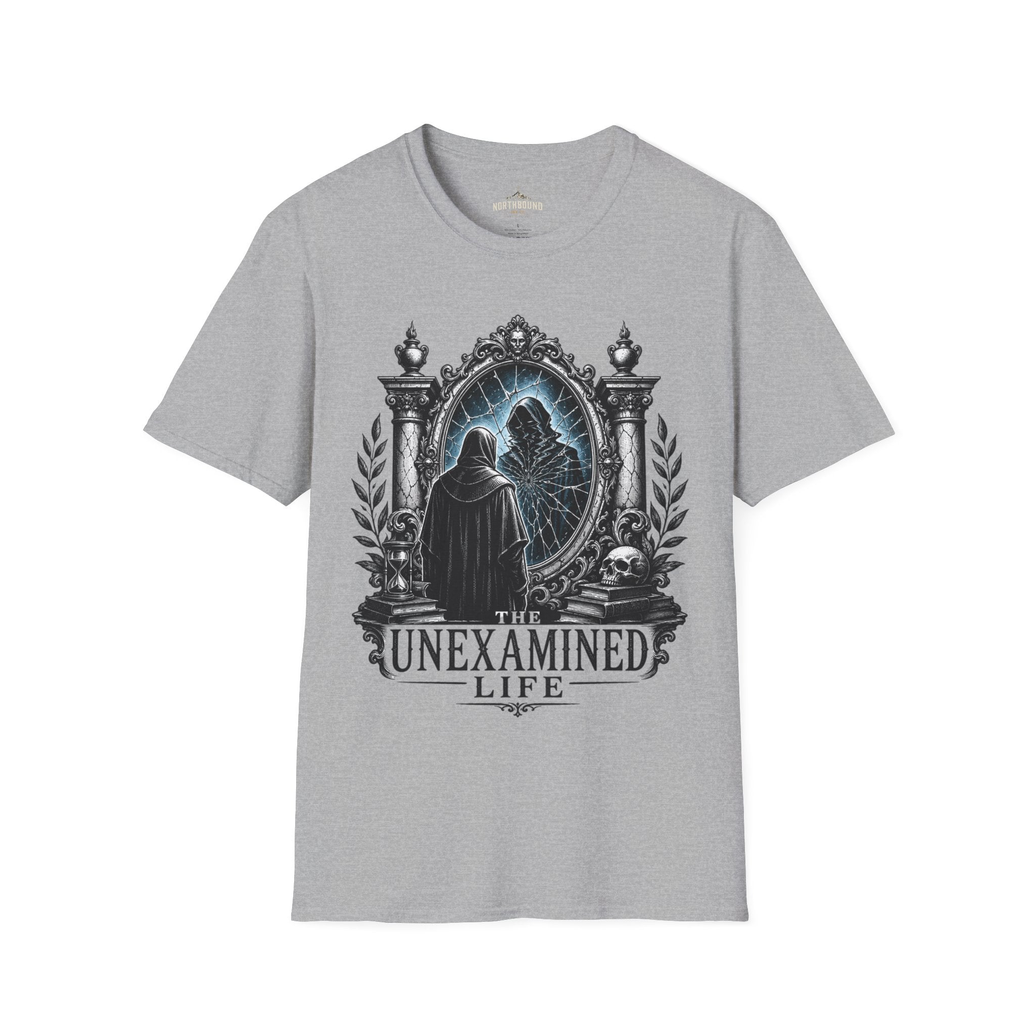 The Unexamined Life T-Shirt — Philosophical Mirror Graphic Tee