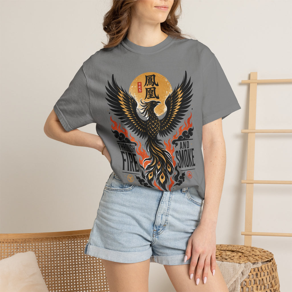 Phoenix Graphic T-Shirt — "Through Fire and Smoke" Inspirational Tee