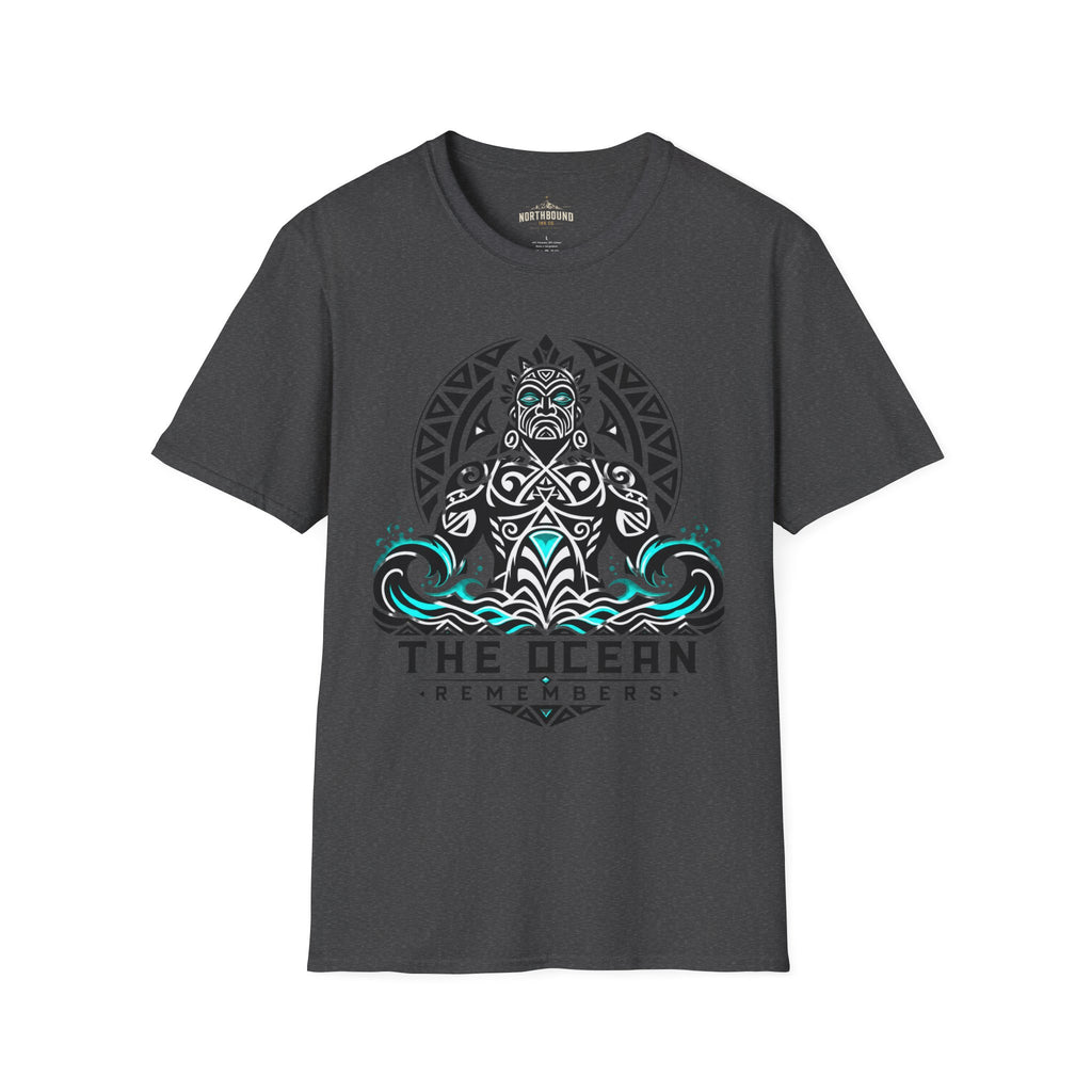 T-Shirt — The Ocean Remembers Tribal Wave Graphic