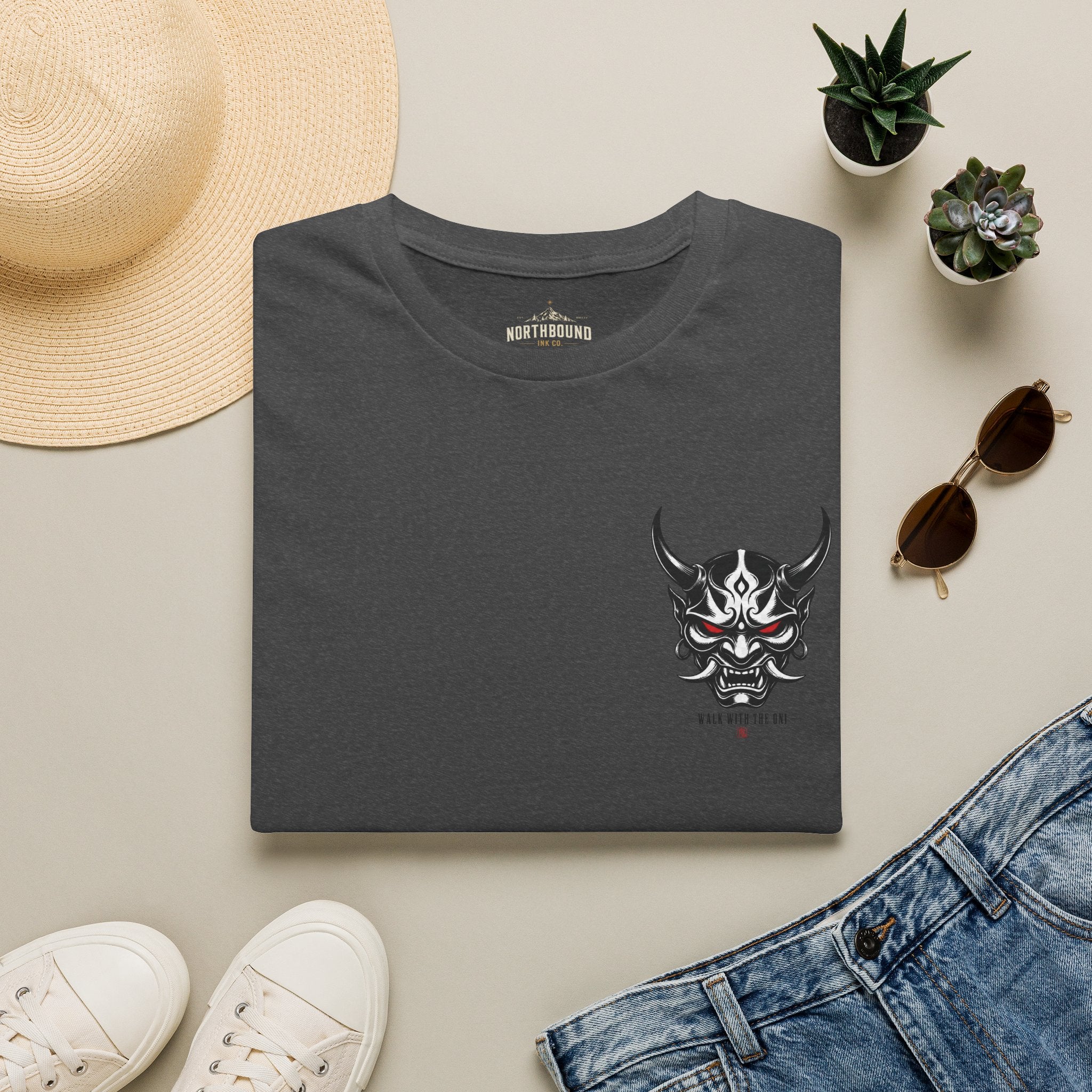 Oni Mask Graphic T‑Shirt — Japanese Demon Skull Tee