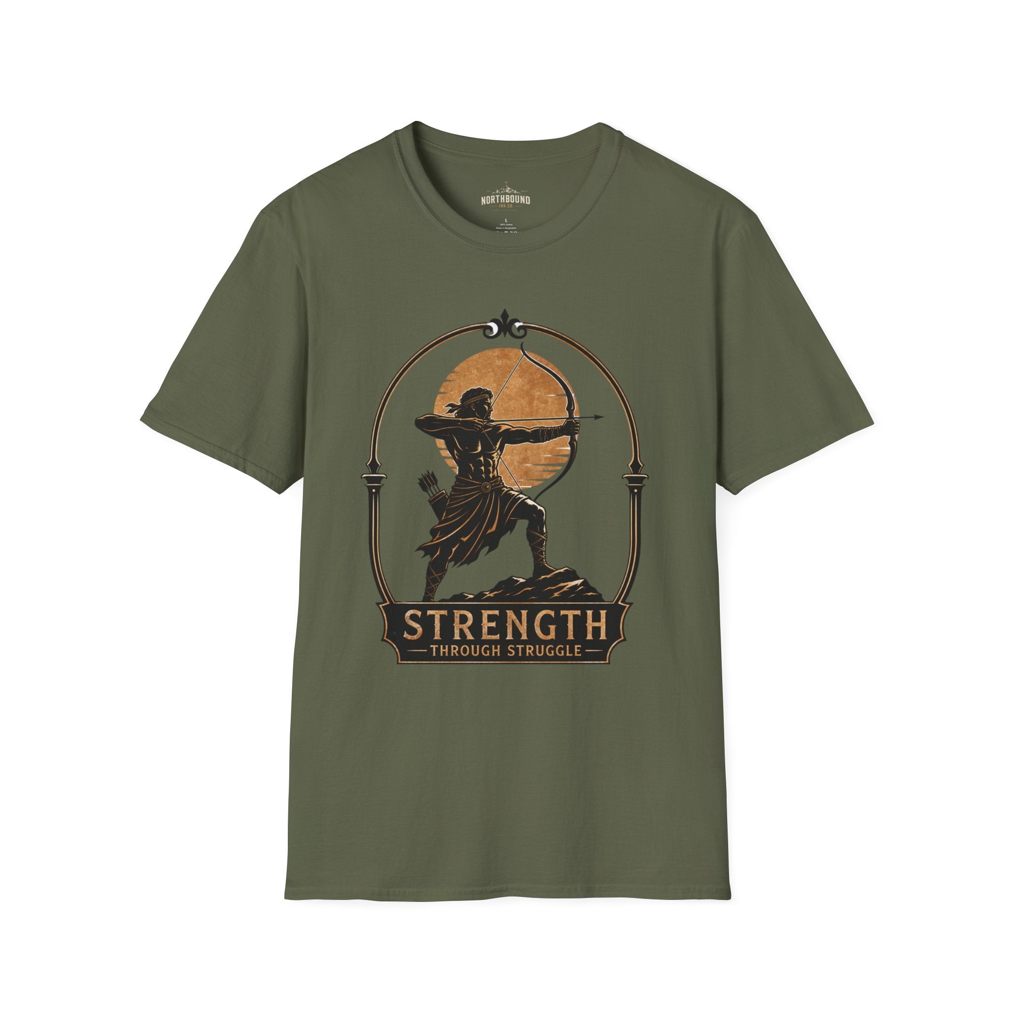 Archer Strength T‑Shirt — 'Strength Through Struggle' Graphic Tee