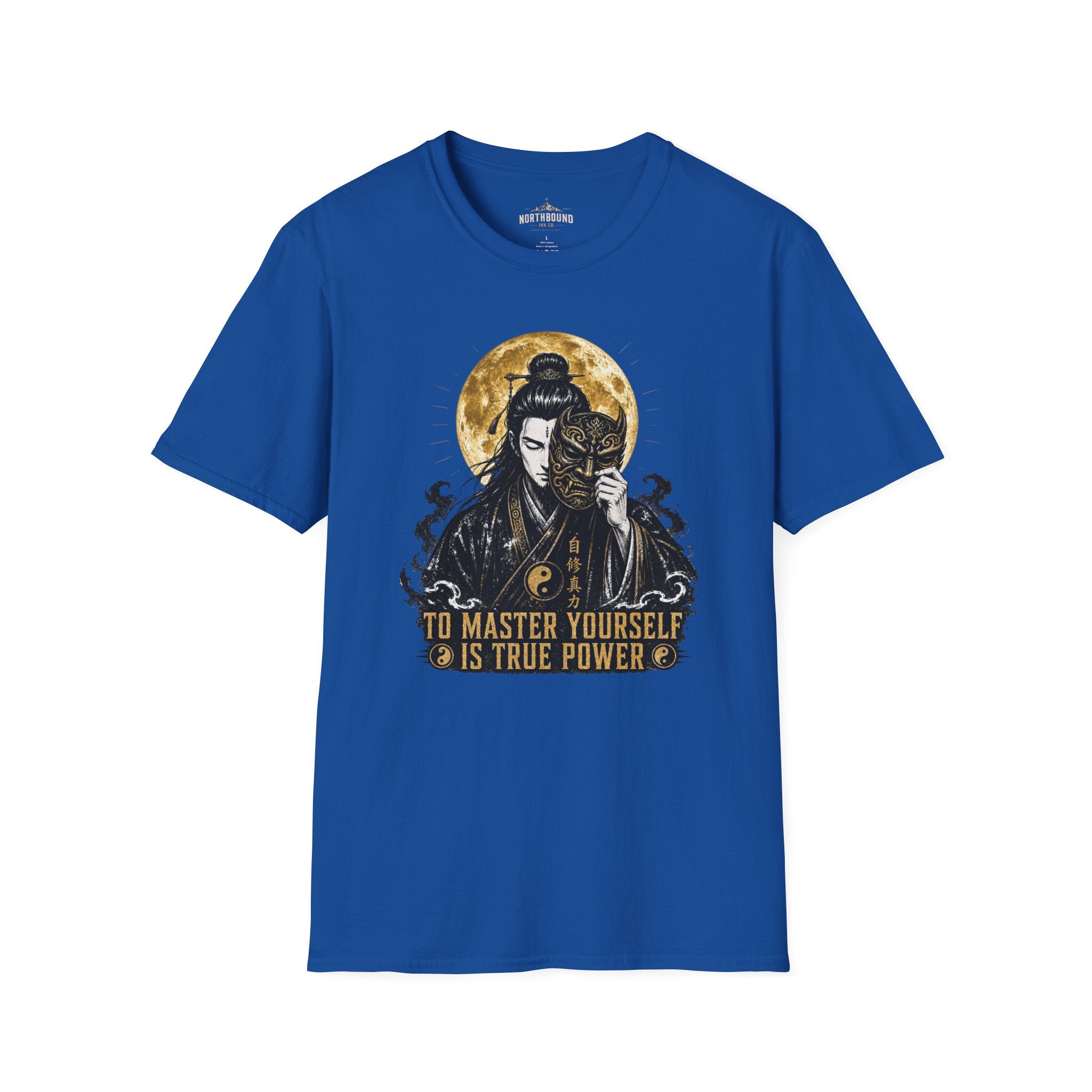 Samurai Mask T-Shirt – "To Master Yourself Is True Power" Graphic Tee