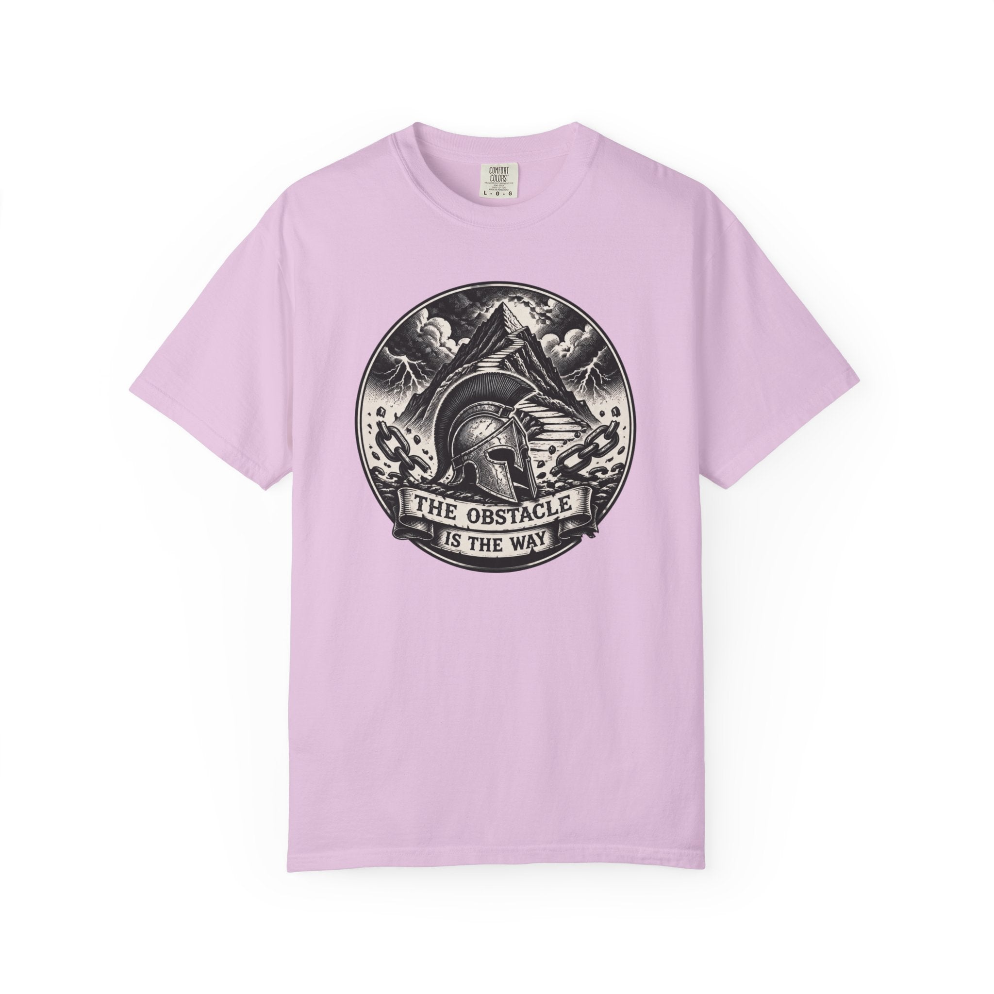 Spartan Helmet T‑Shirt — "The Obstacle Is The Way" Motivational Tee