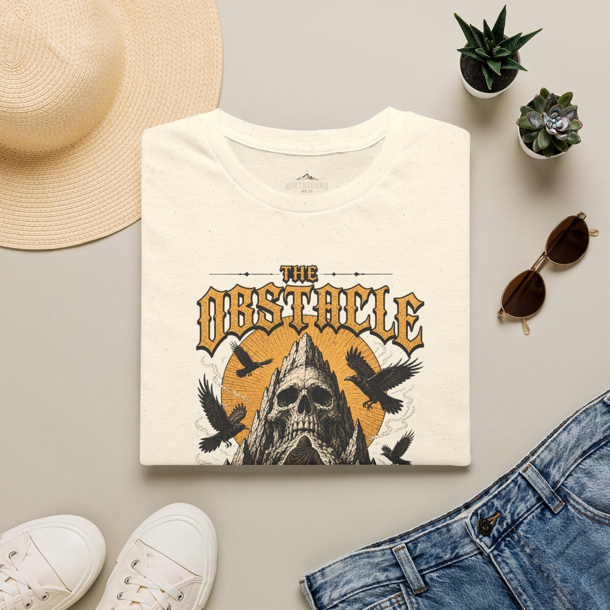 Skull & Crows Tee — "The Obstacle the Way" Vintage Rock T-Shirt