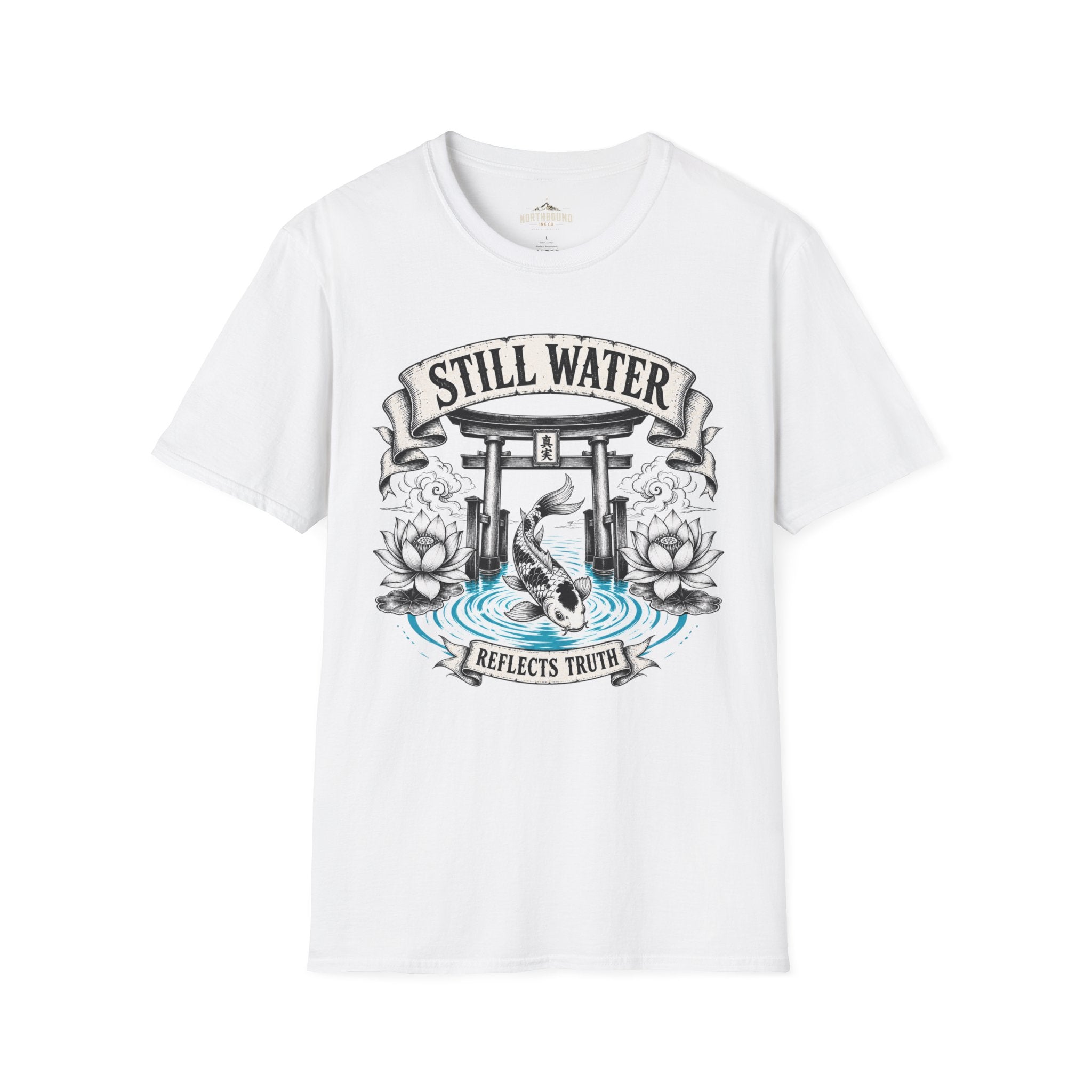 Still Water T-Shirt — Tranquil Koi & Torii Graphic Tee