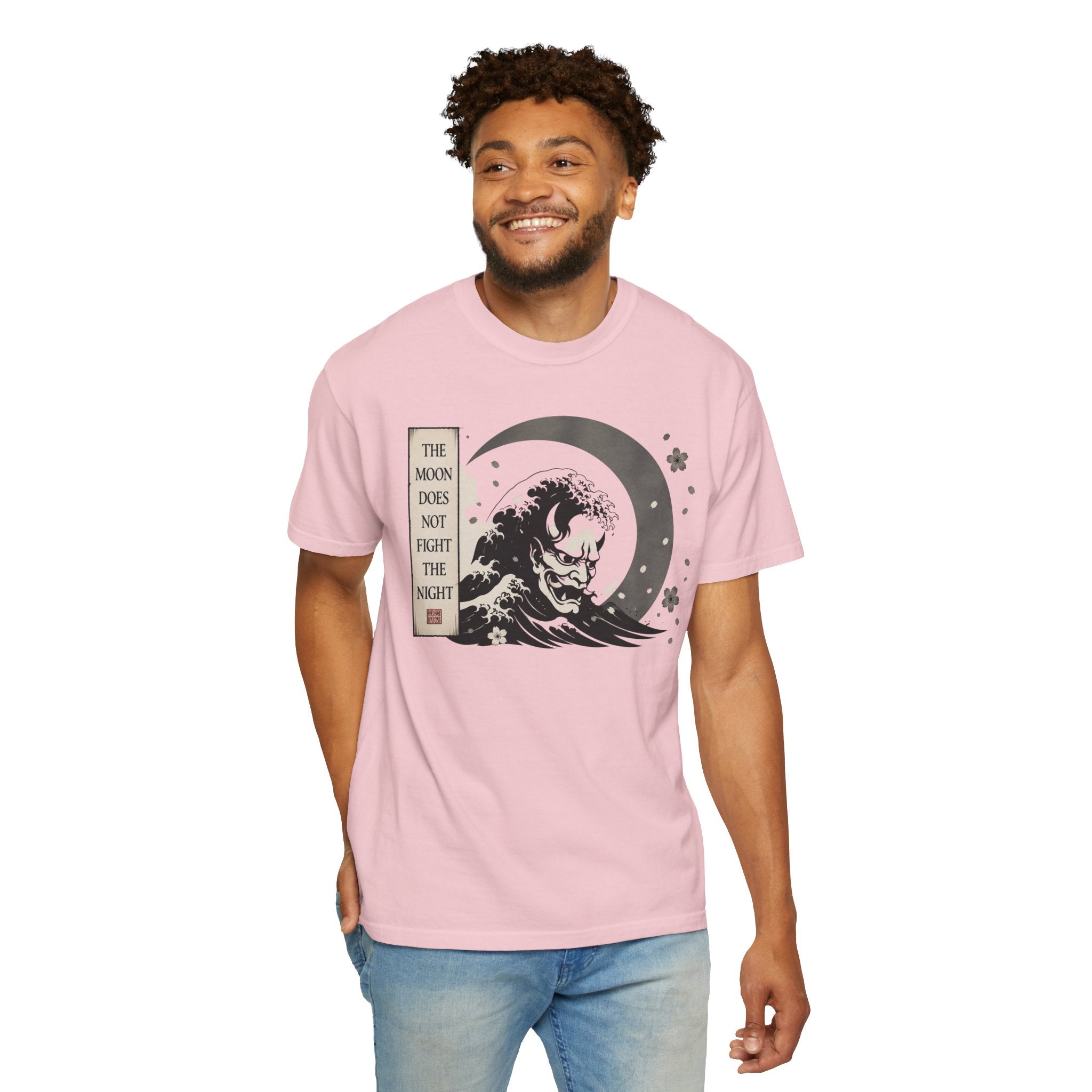 Moon Does Not Frighten Night T-Shirt — Japanese Wave Demon Graphic Tee