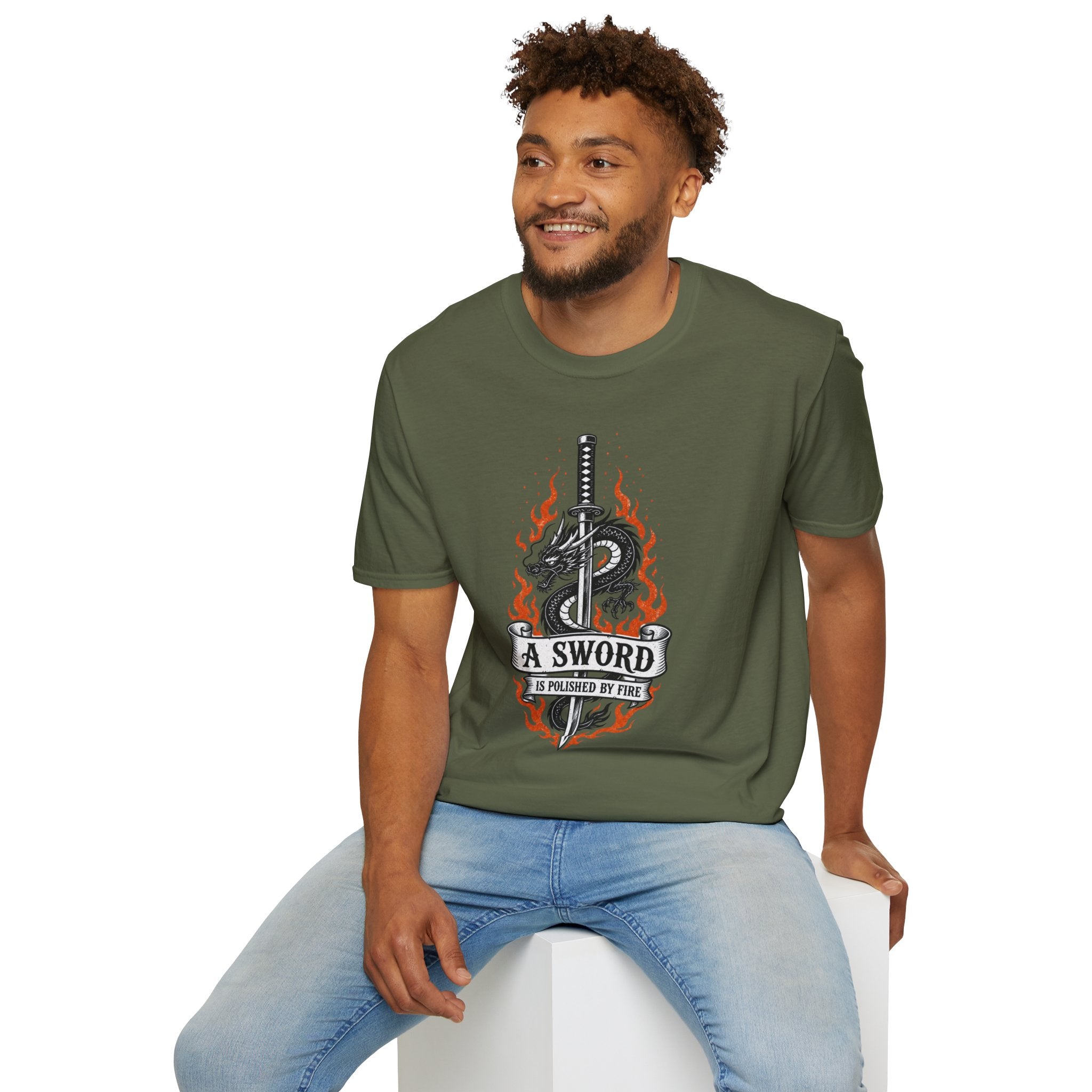 T-Shirt — 'A Sword Is Harder To Forgive' Dragon & Katana Graphic Tee