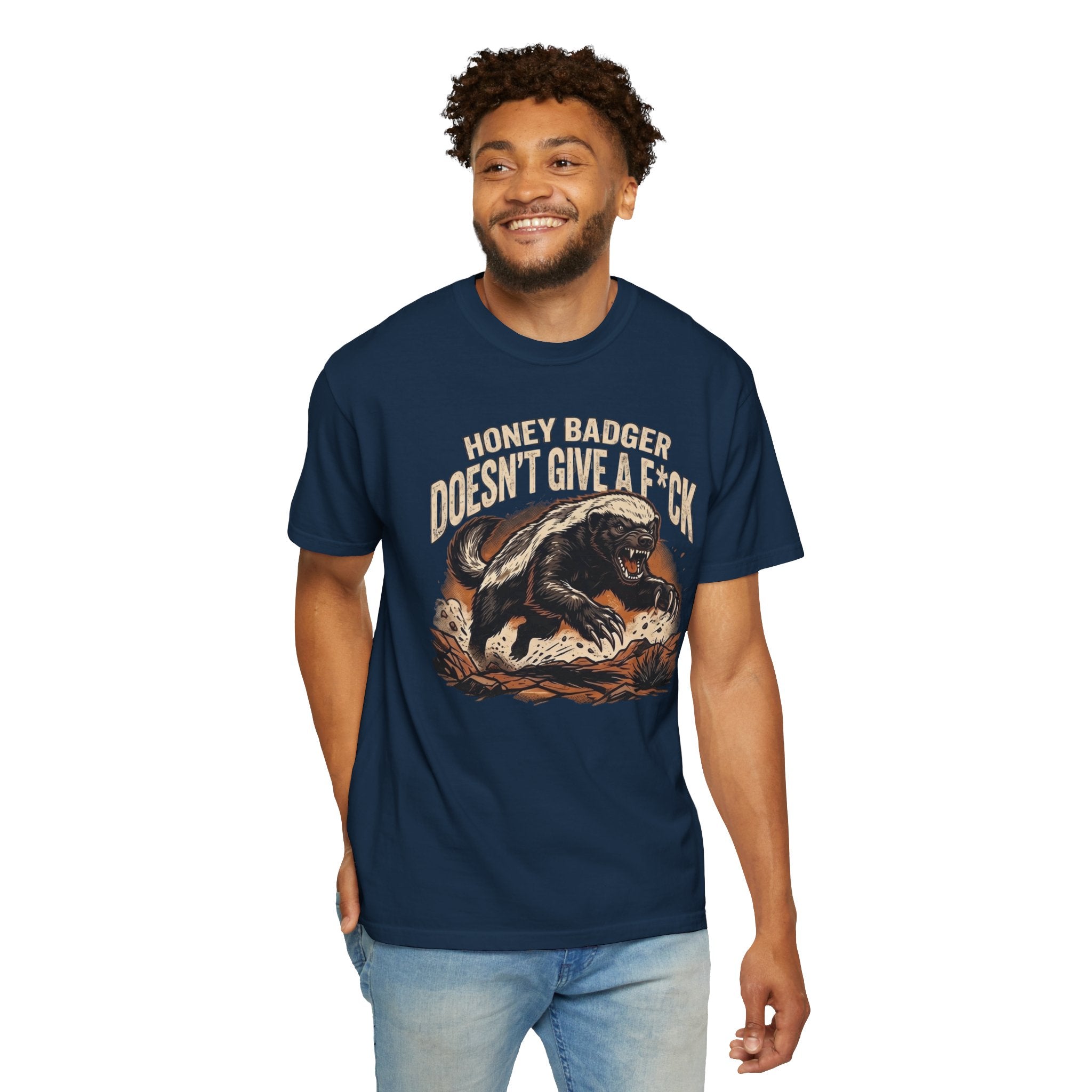 Skunk Graphic T-Shirt — 'Honey Badger Doesn't Give a F—' Retro Vintage Tee