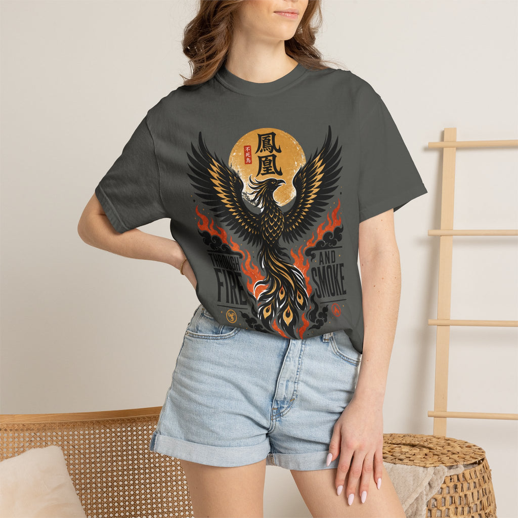 Phoenix Graphic T-Shirt — "Through Fire and Smoke" Inspirational Tee