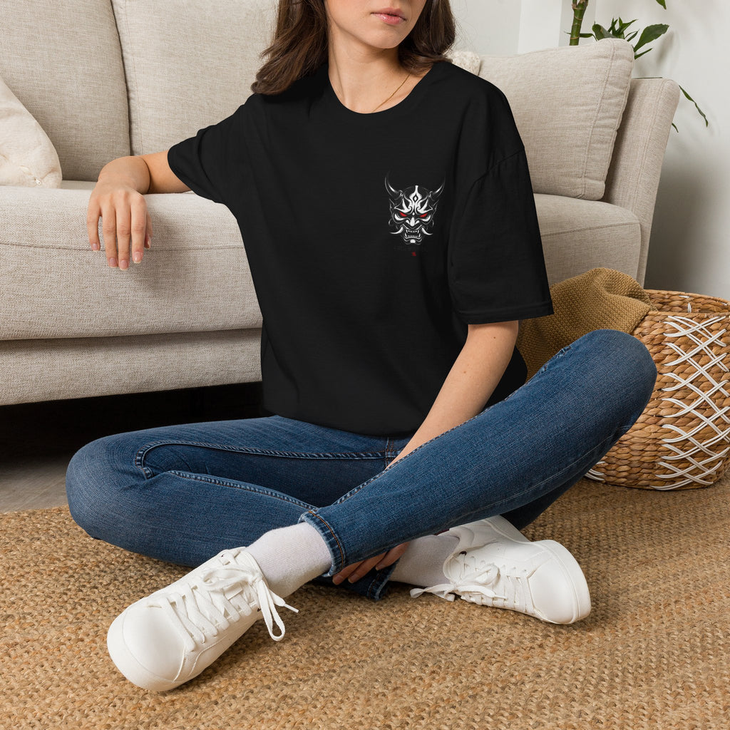 Oni Mask Graphic T‑Shirt — Japanese Demon Skull Tee