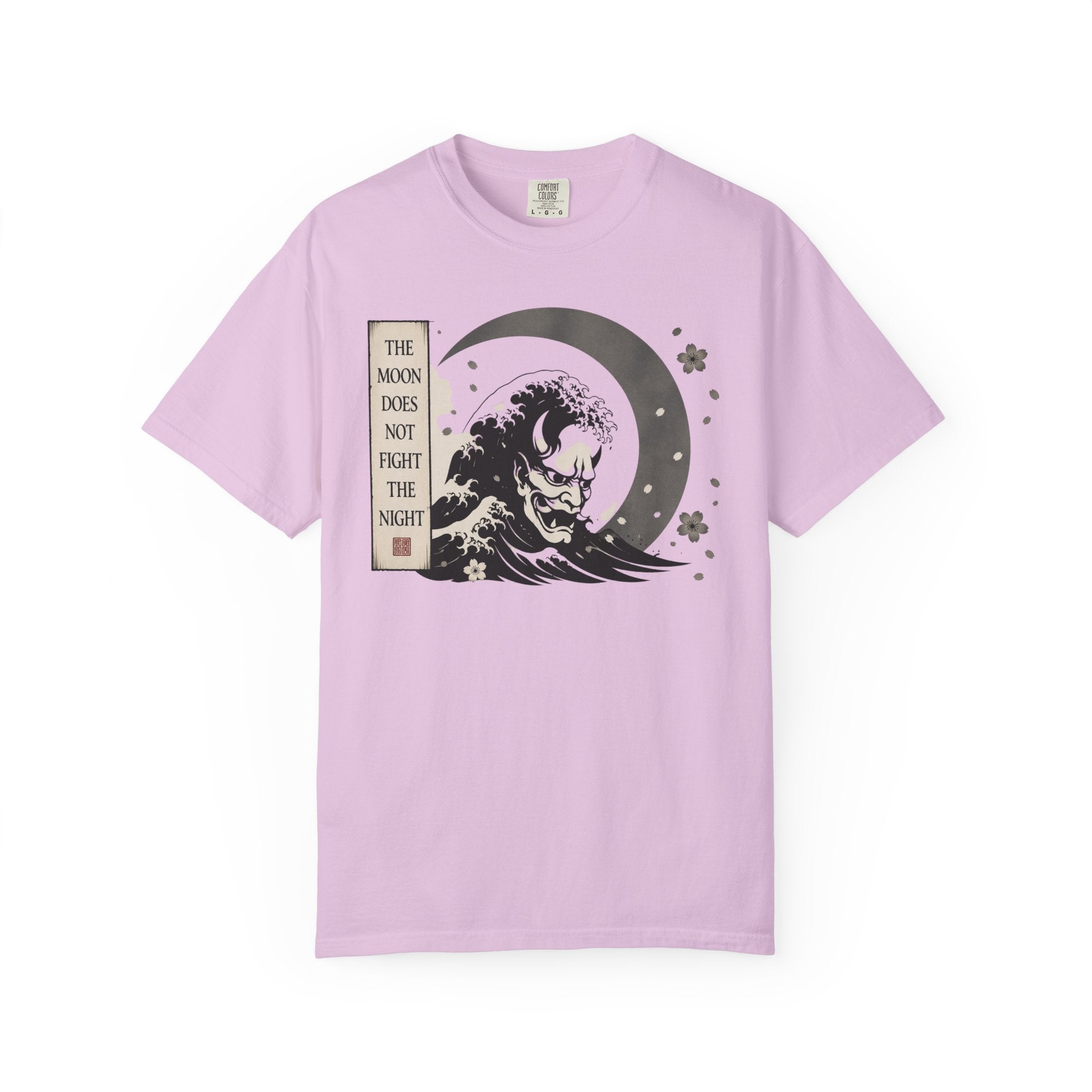 Moon Does Not Frighten the Night T-Shirt — Japanese Wave & Oni Moon Graphic Tee