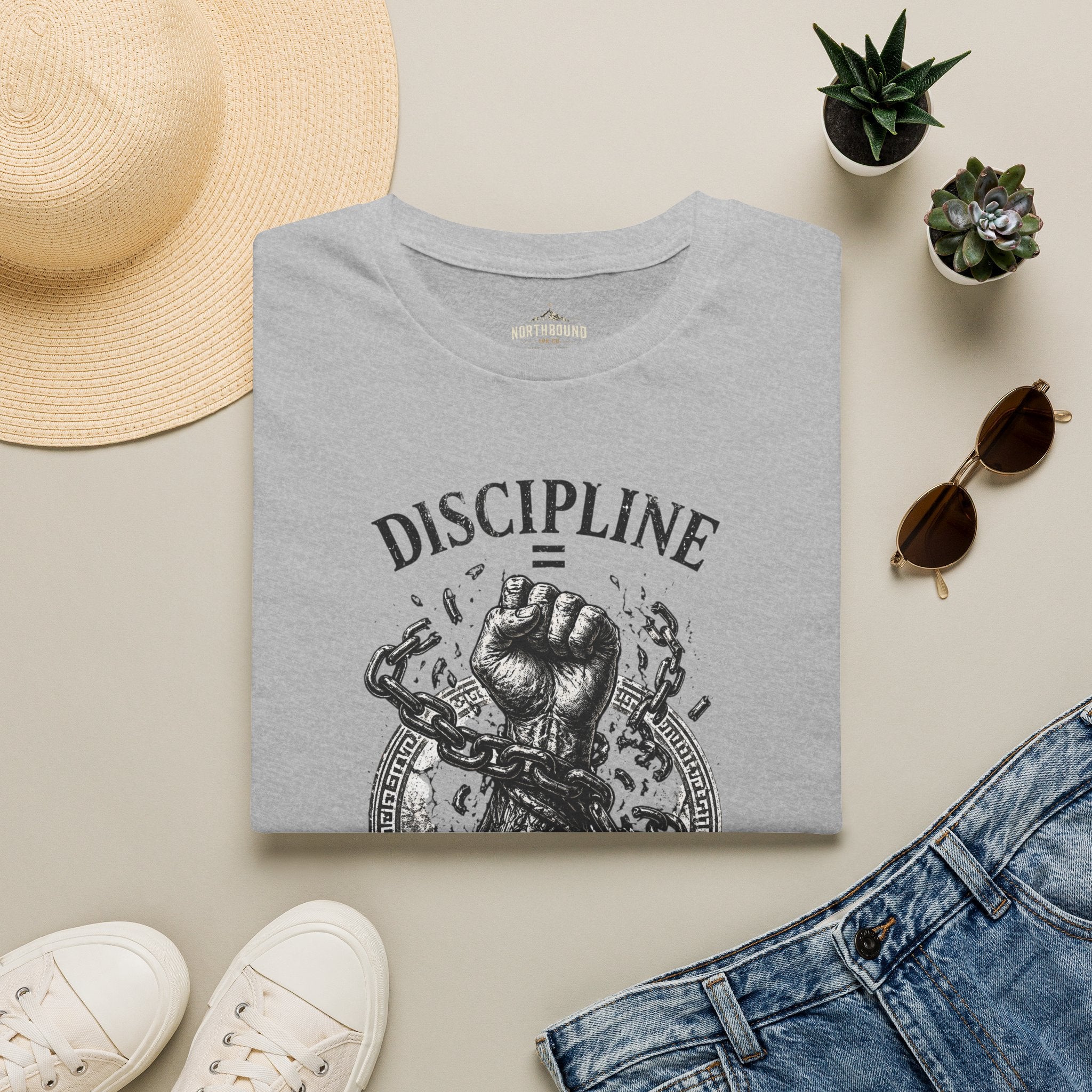 Discipline Over Freedom Graphic T-Shirt — Fist & Chains Motivational Tee