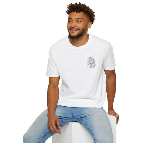 Dragon Crest Pocket T-Shirt — Small Intricate Dragon Chest Graphic