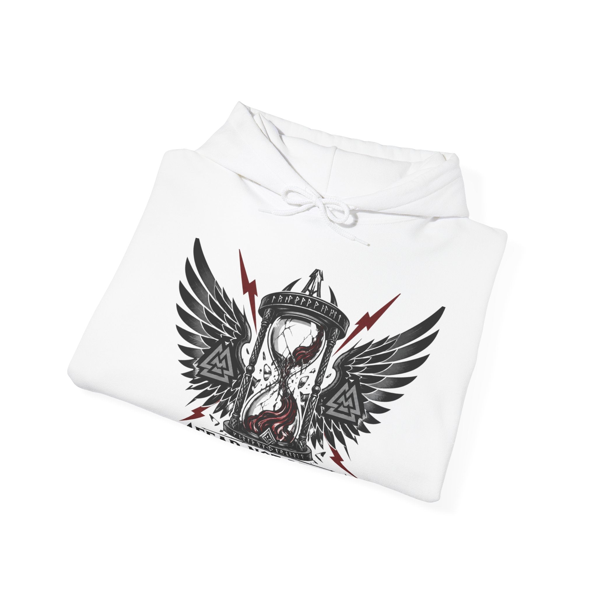Fear Not Death Hourglass Wings Hoodie — Gothic Inspirational Pullover