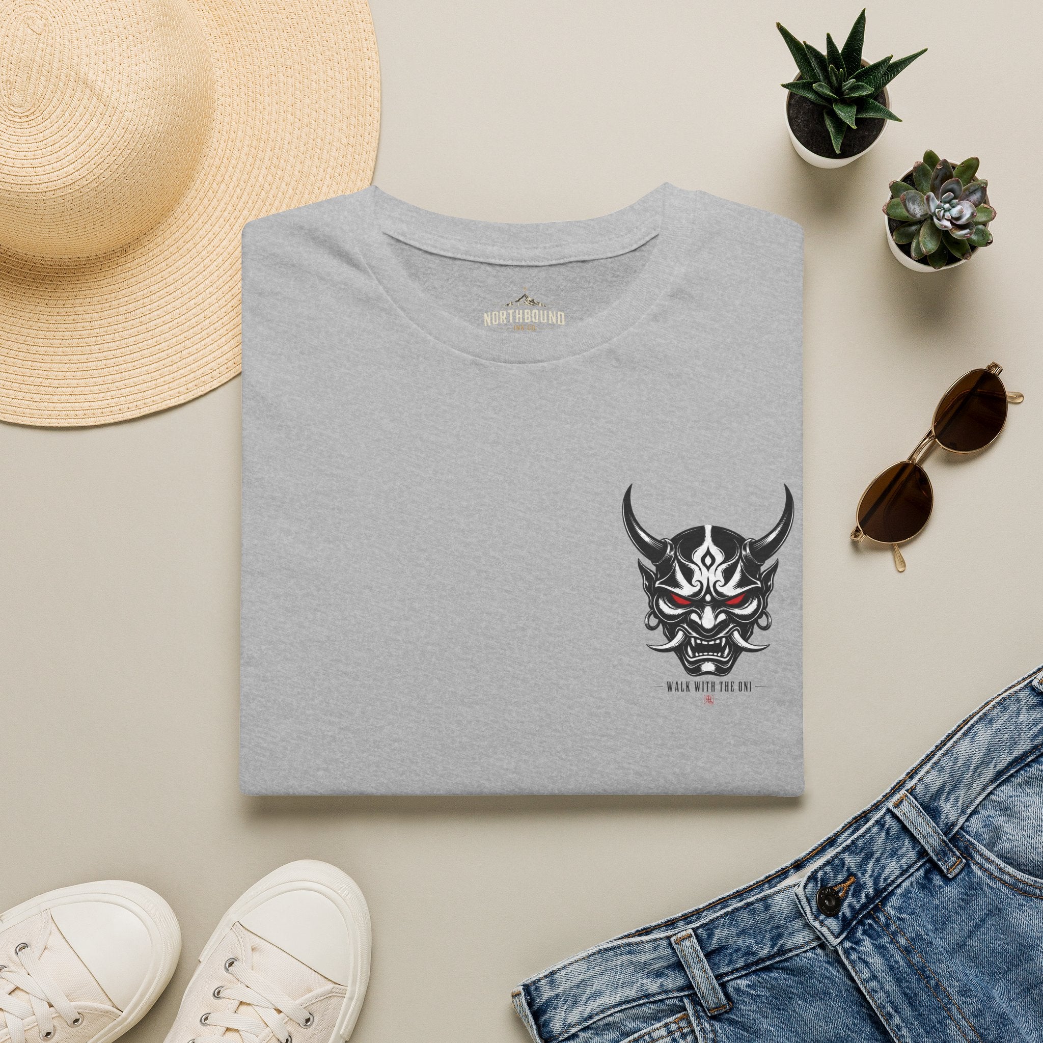 Oni Mask Graphic T‑Shirt — Japanese Demon Skull Tee