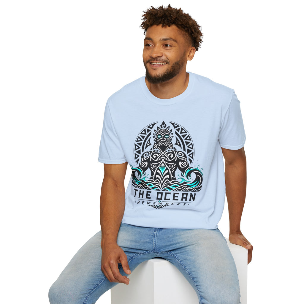 T-Shirt — The Ocean Remembers Tribal Wave Graphic