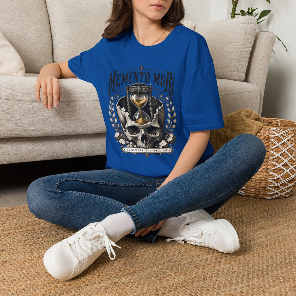 Memento Mori T-Shirt — Vintage Hourglass & Skull Death Awareness Tee