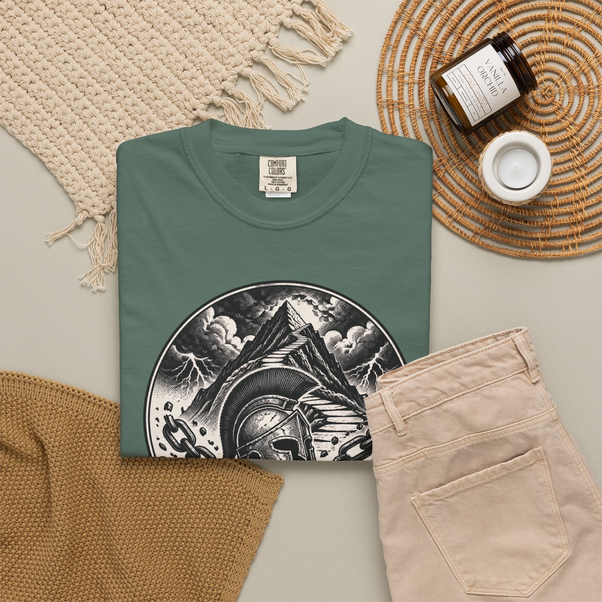 Spartan Helmet T‑Shirt — "The Obstacle Is The Way" Motivational Tee