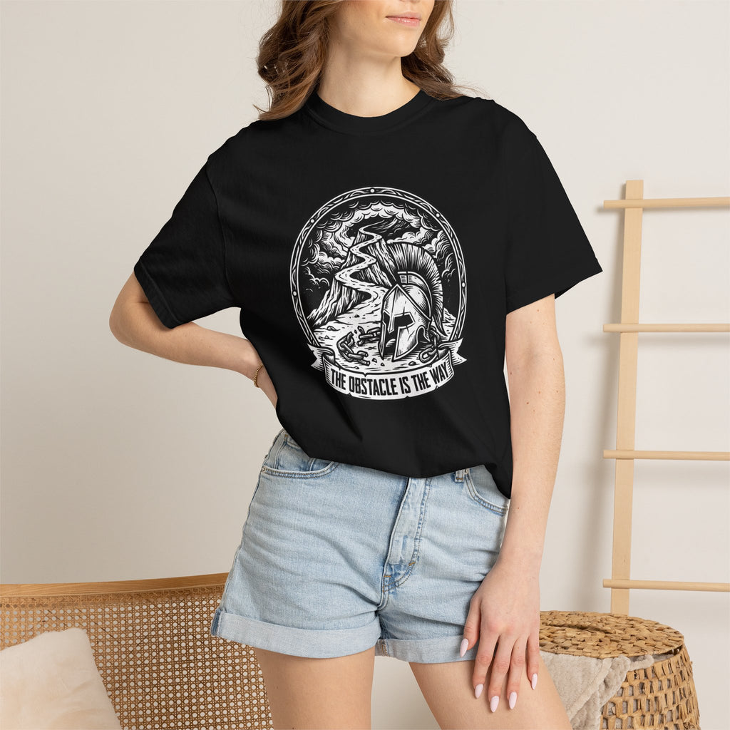 T-Shirt — 'The Obstacle Is The Way' Spartan Helmet Graphic Tee