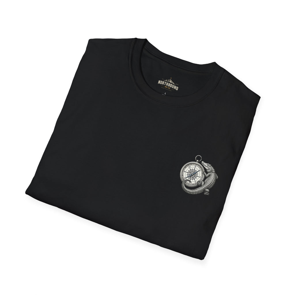 Crocodile & Compass T‑Shirt — Nautical Adventure Graphic Tee