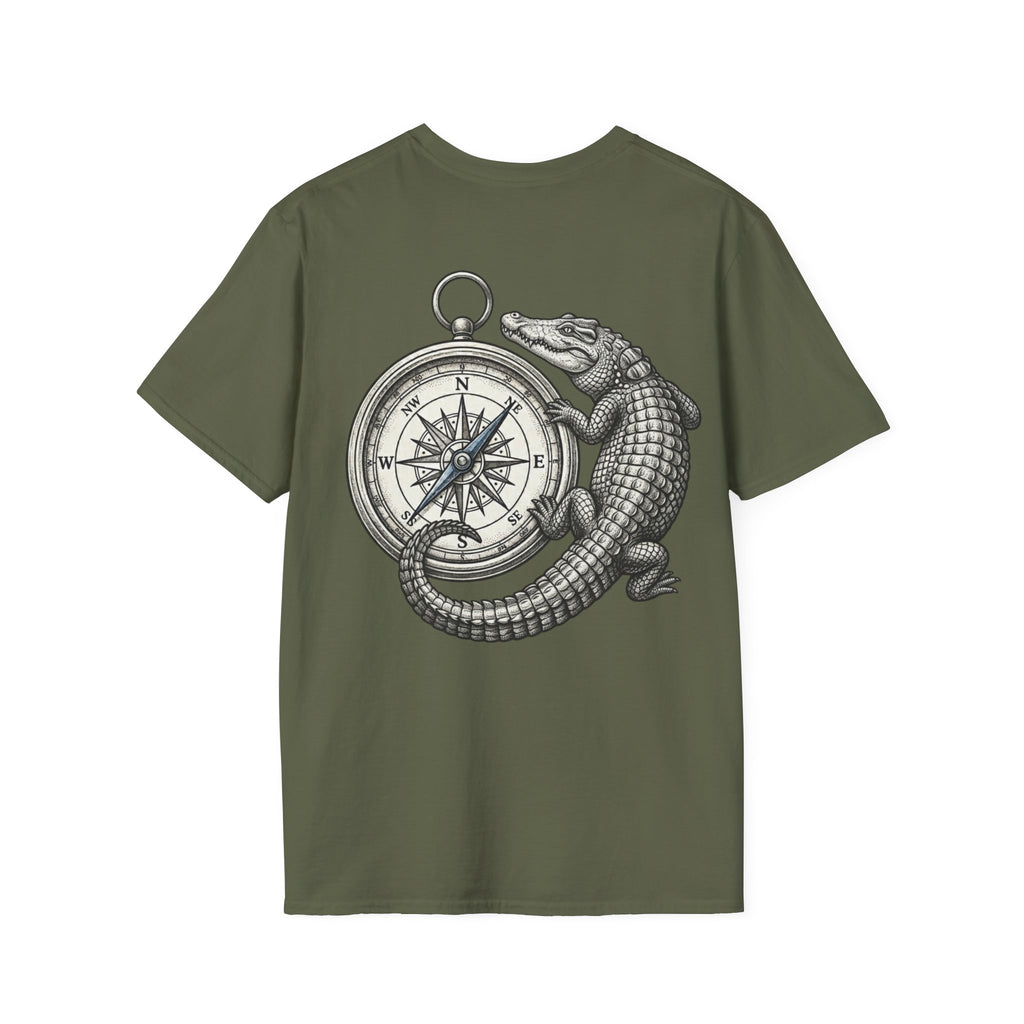 Crocodile & Compass T‑Shirt — Nautical Adventure Graphic Tee