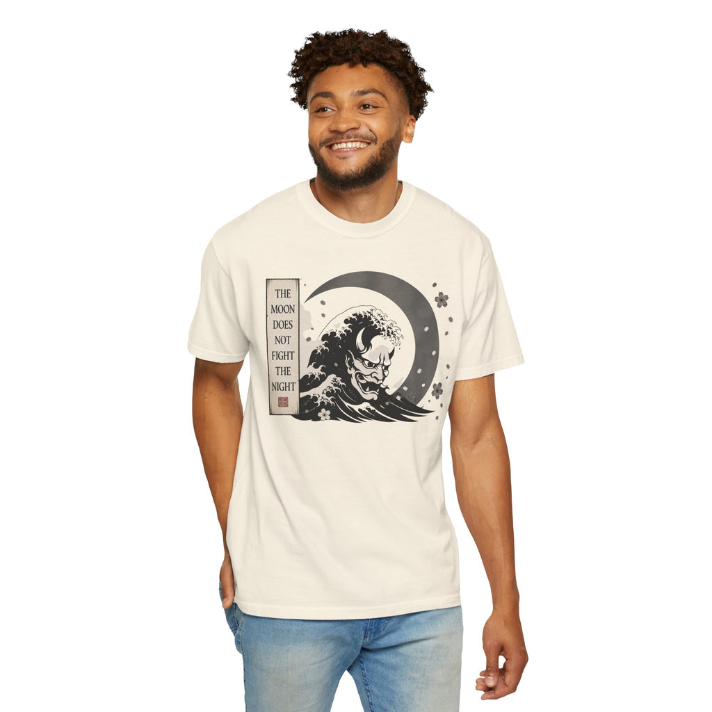 Moon Does Not Frighten Night T-Shirt — Japanese Wave Demon Graphic Tee