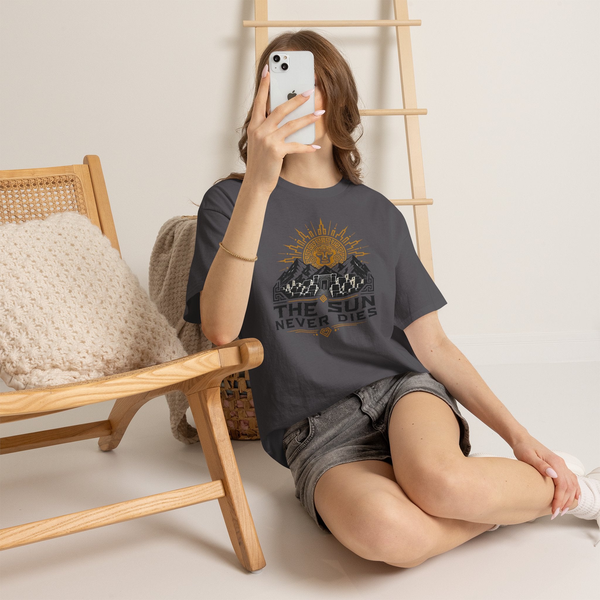 Sun Never Dies T-Shirt — Retro Mountain Adventure Tee