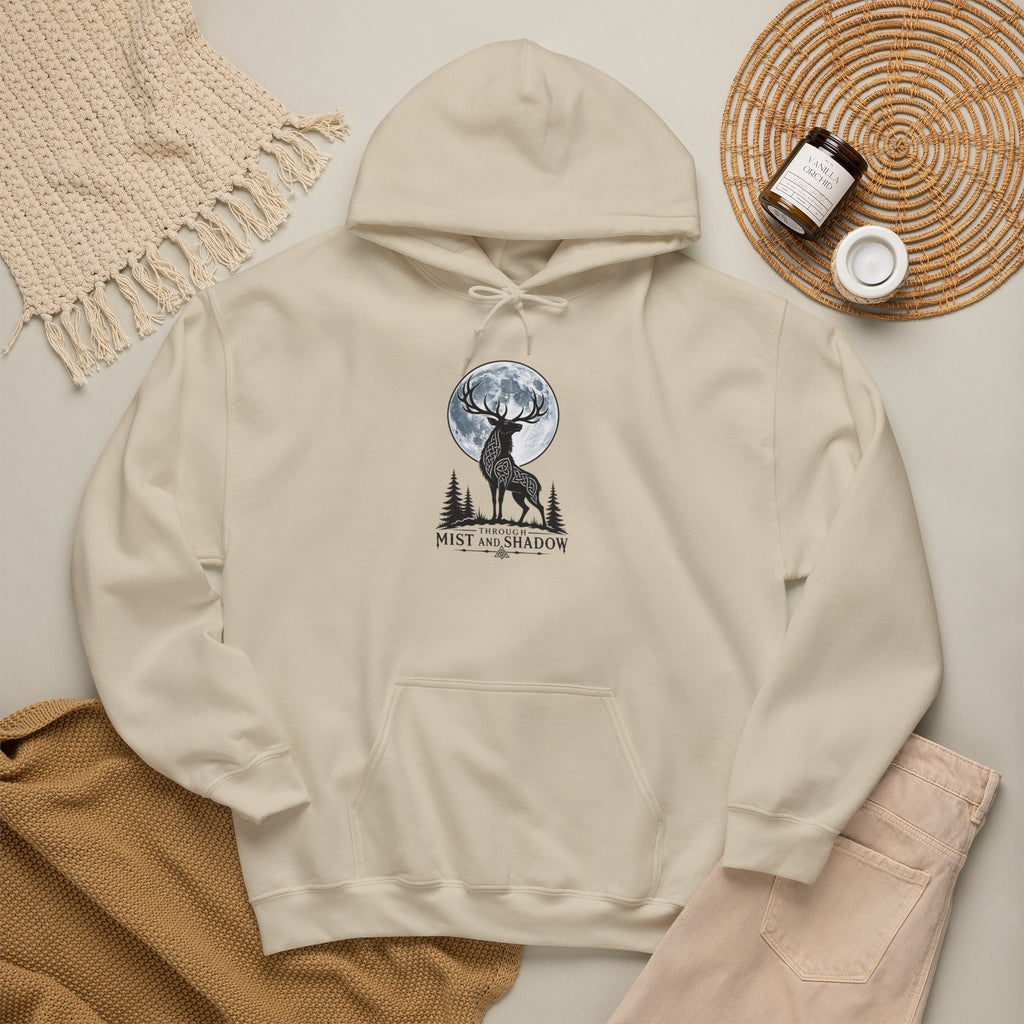 Hoodie – 'Mist and Shadow' Elk Moon Graphic Hooded Sweatshirt