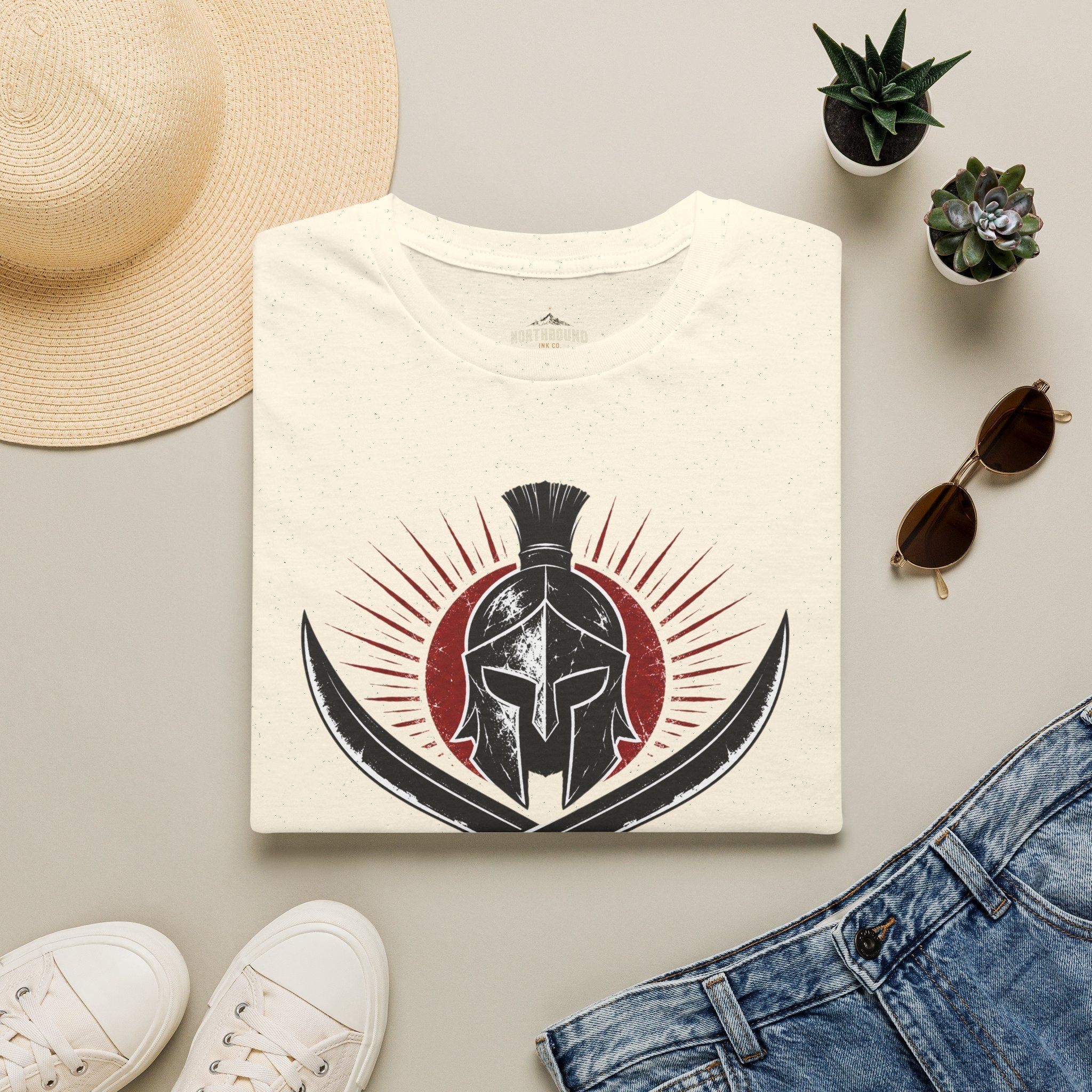 Spartan Helmet T-Shirt — 'Born For War' Warrior Graphic Tee