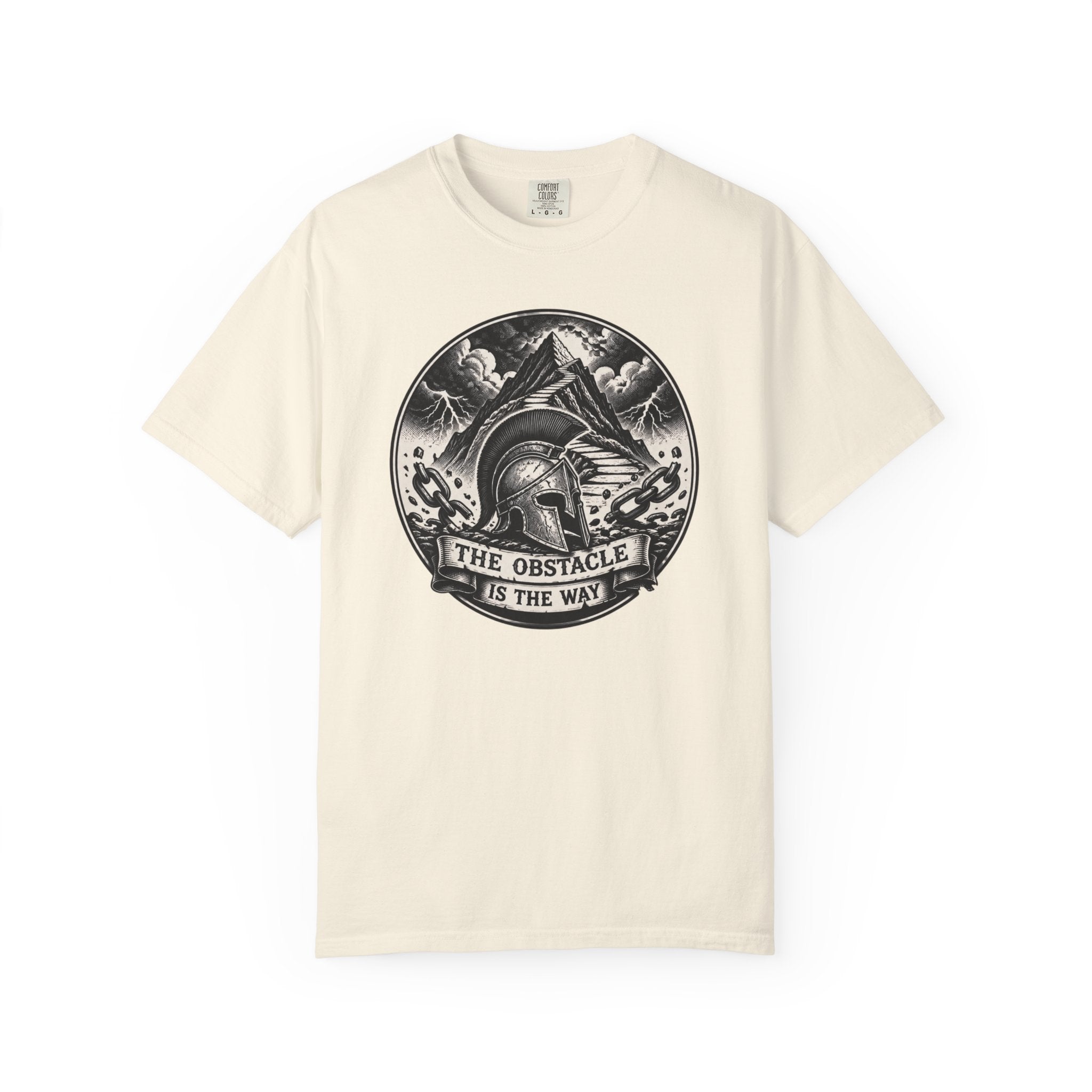 Spartan Helmet T‑Shirt — "The Obstacle Is The Way" Motivational Tee