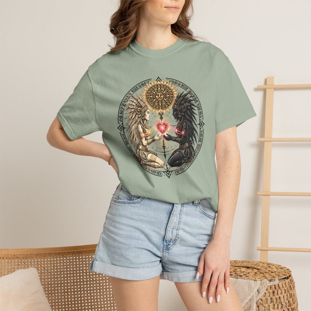 Angel & Demon Heart T-Shirt — Gothic Spiritual Love Illustration