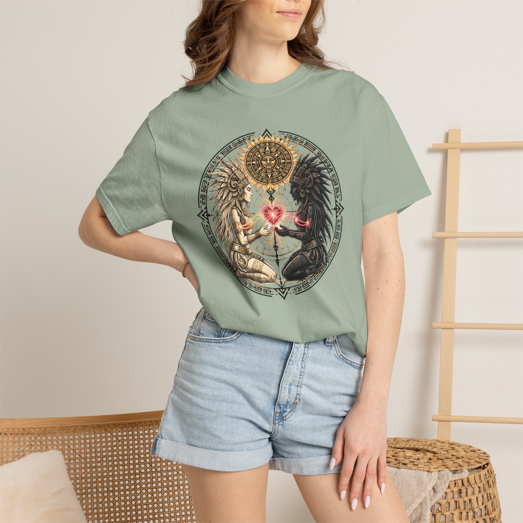 Angel & Demon Heart T-Shirt — Gothic Spiritual Love Illustration