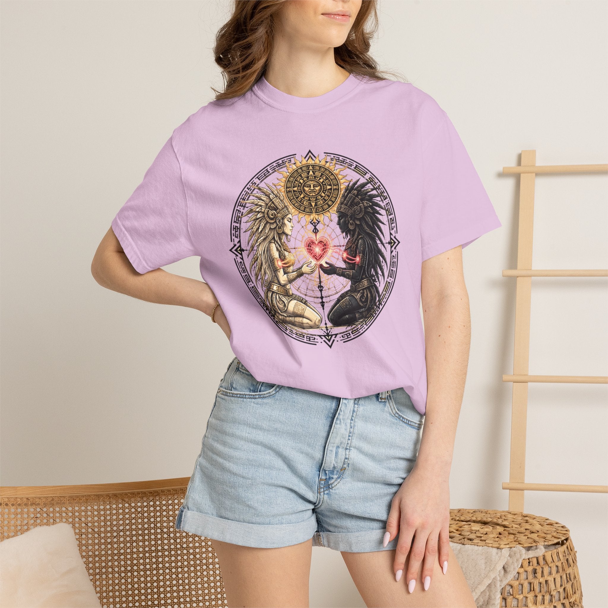 Angel & Demon Heart T-Shirt — Gothic Spiritual Love Illustration