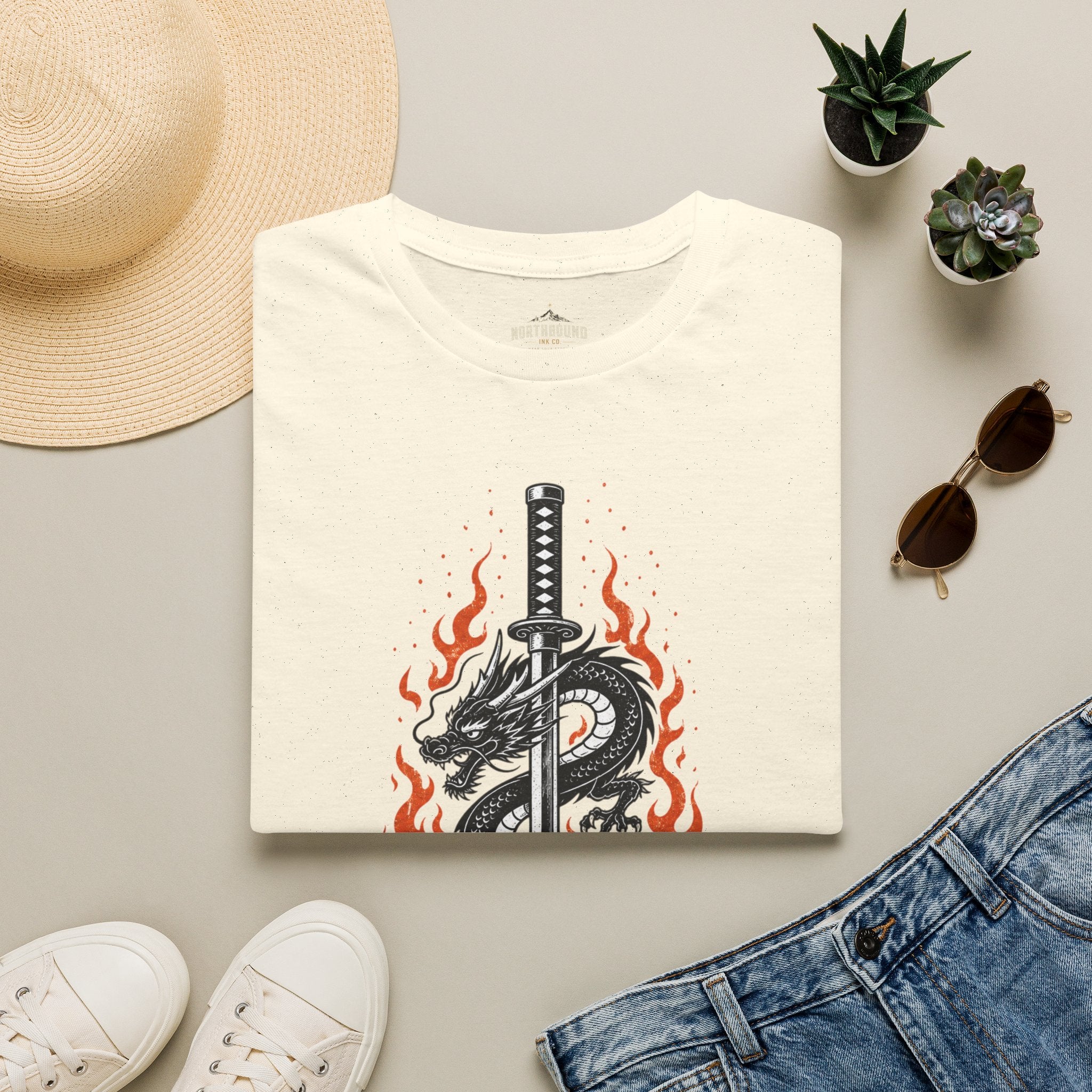 T-Shirt — 'A Sword Is Harder To Forgive' Dragon & Katana Graphic Tee