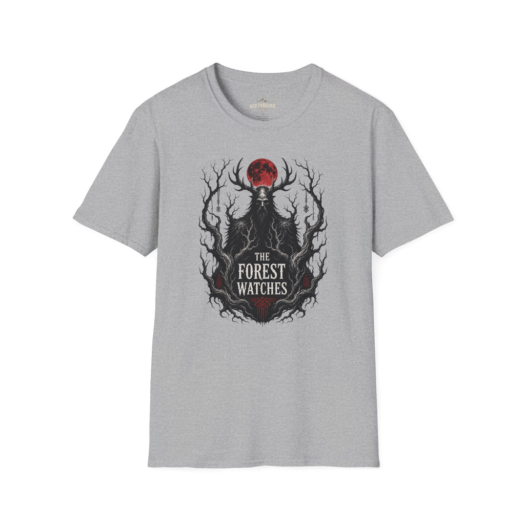 Forest Watcher T-Shirt — 'The Forest Watches' Red Moon Deer Spirit Tee
