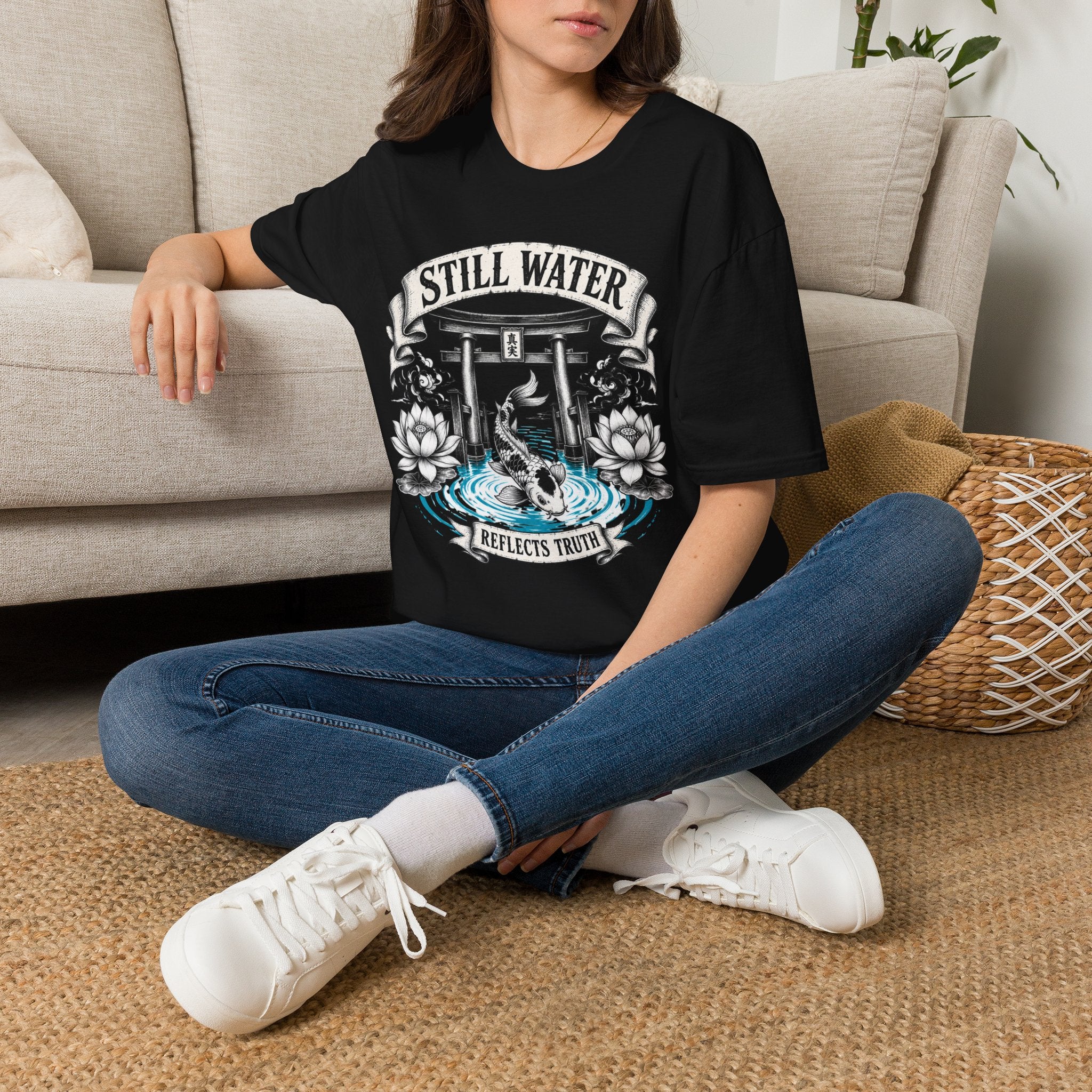 Still Water T-Shirt — Tranquil Koi & Torii Graphic Tee
