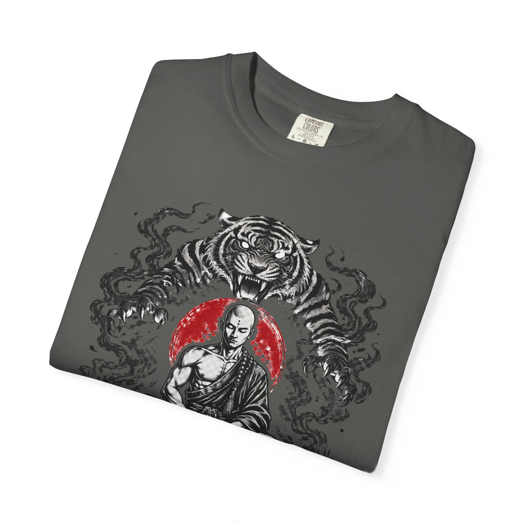 Meditation Tiger T-Shirt — "He Who Masters Himself is Strong" Zen Graphic Tee