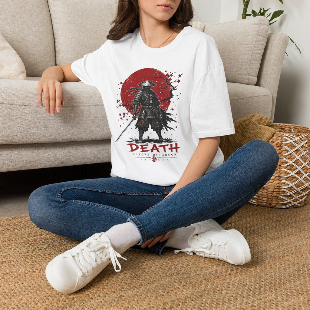 Samurai Death T-Shirt — 'Death Before Dishonor' Graphic Tee