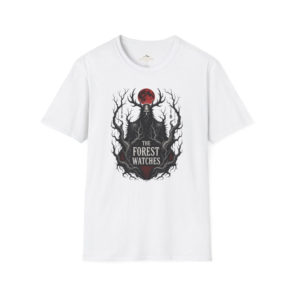 Forest Watcher T-Shirt — 'The Forest Watches' Red Moon Deer Spirit Tee