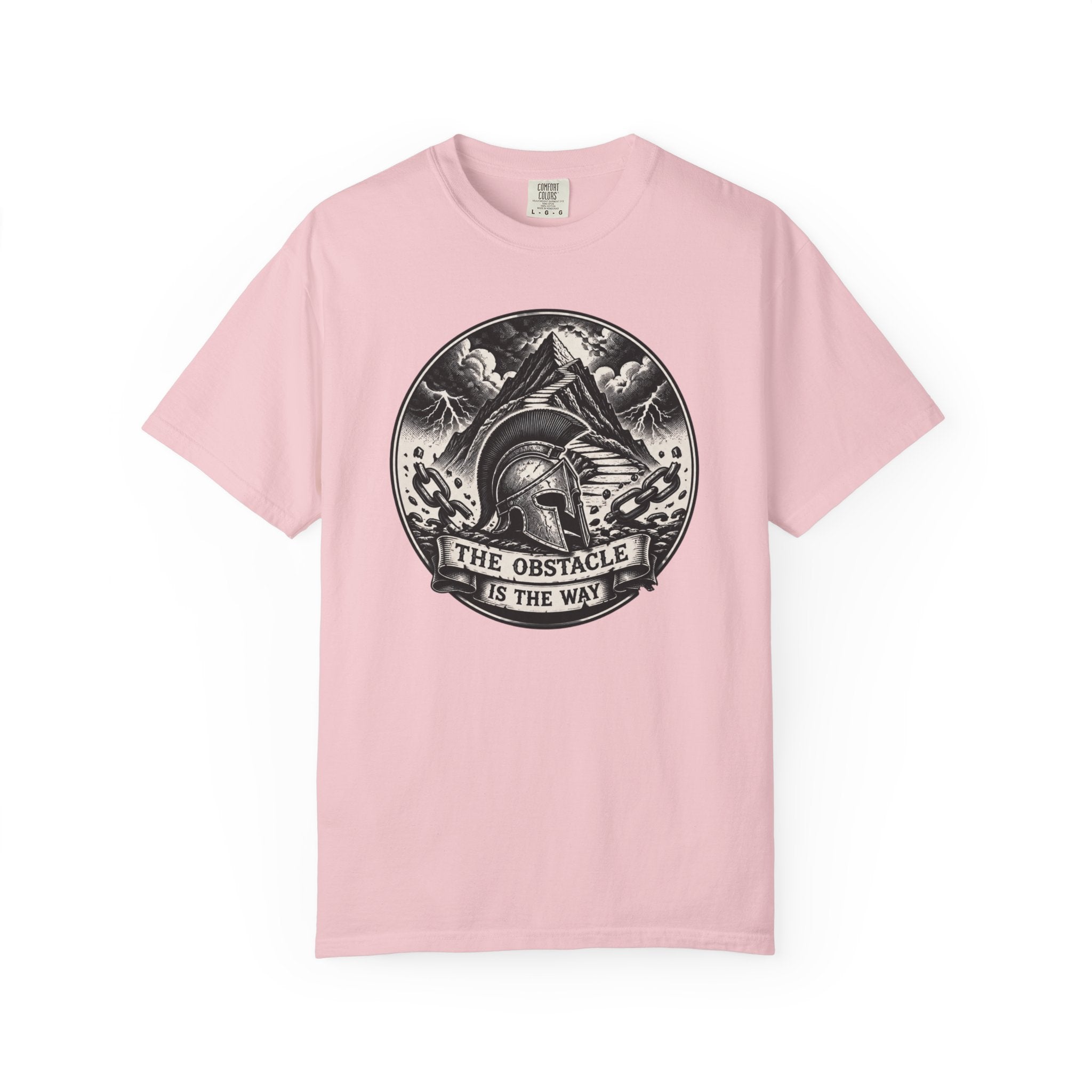 Spartan Helmet T‑Shirt — "The Obstacle Is The Way" Motivational Tee