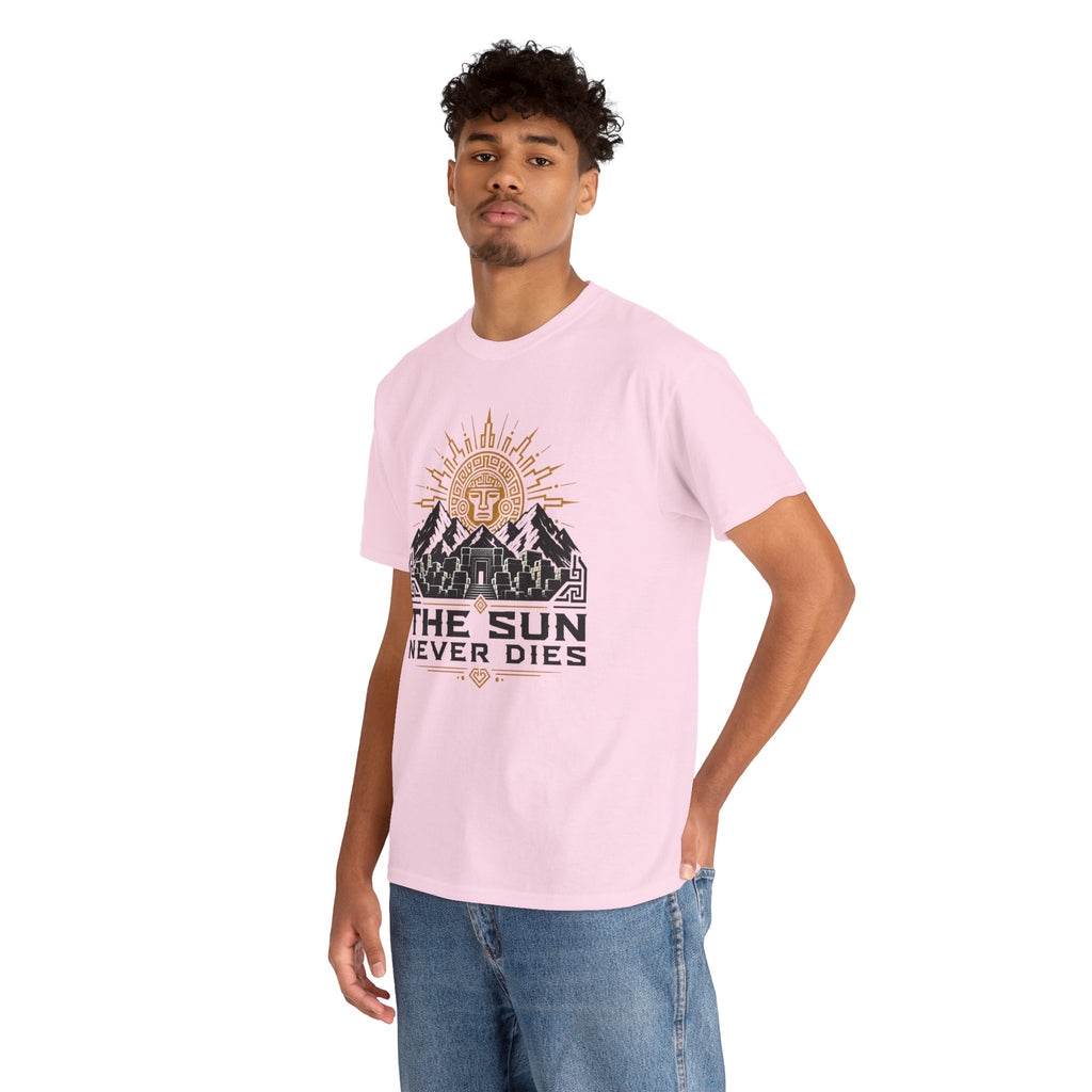 Sun Never Dies T-Shirt — Retro Mountain Adventure Tee