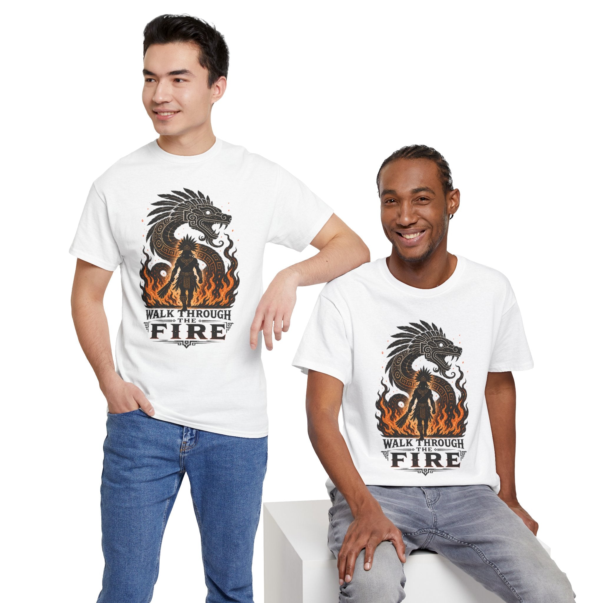 Walk Through the Fire Dragon T-Shirt — Inspirational Flame Graphic Tee
