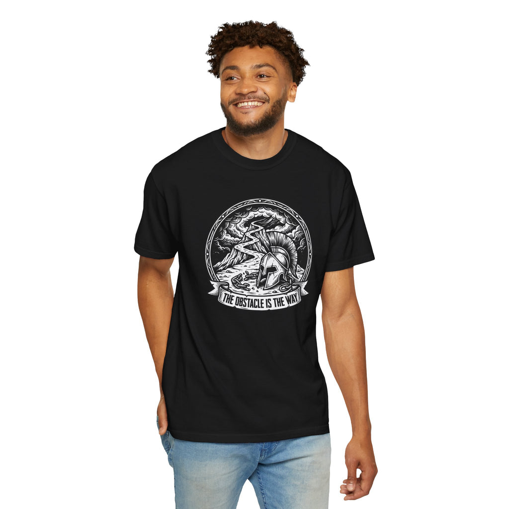 T-Shirt — 'The Obstacle Is The Way' Spartan Helmet Graphic Tee