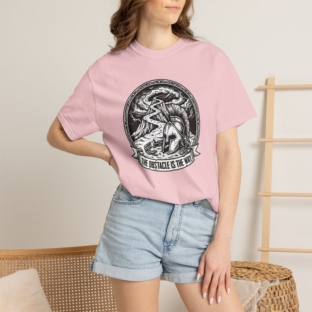 T-Shirt — 'The Obstacle Is The Way' Spartan Helmet Graphic Tee