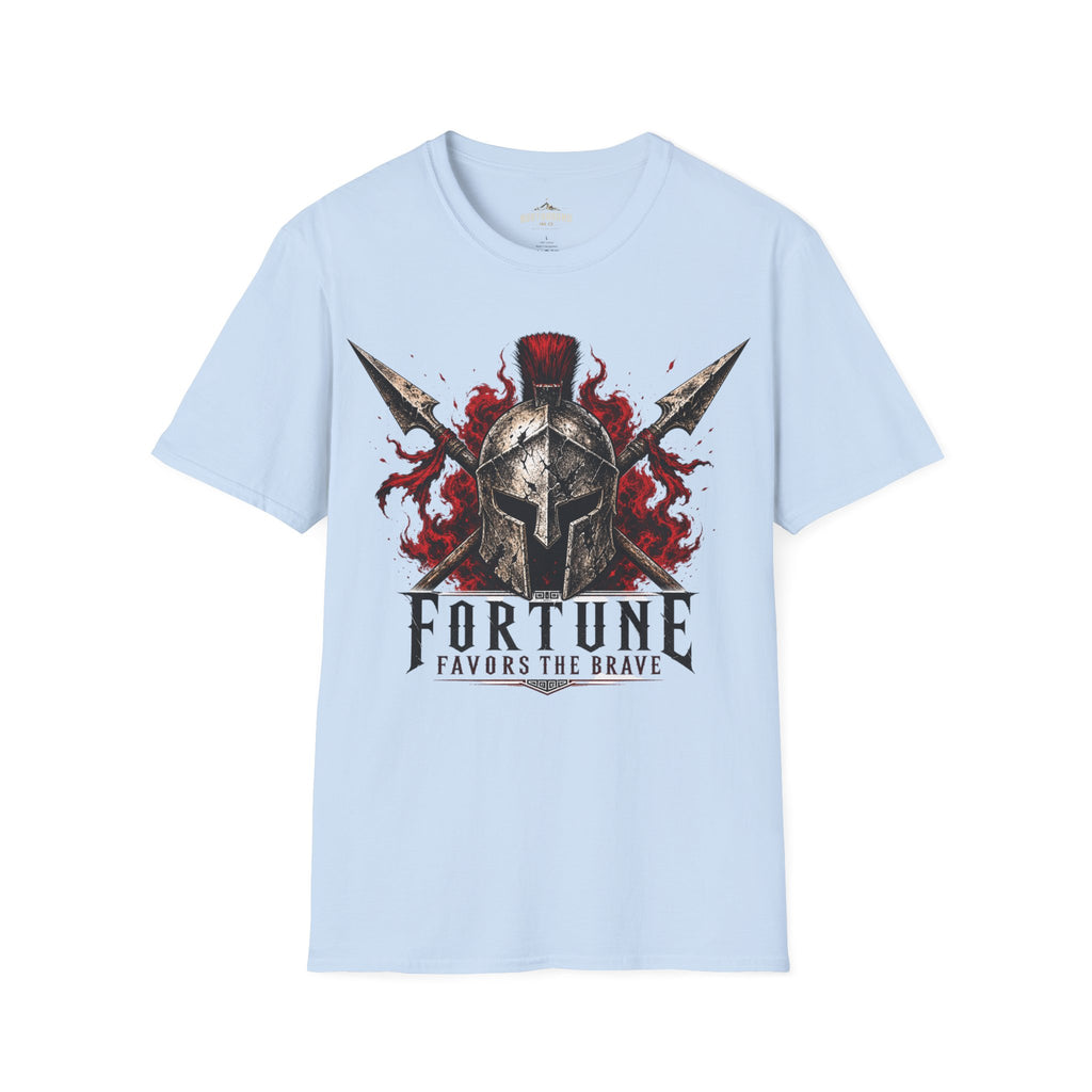 Warrior Helmet T-Shirt — "Fortune Favors the Brave" Spartan Helmet Graphic Tee
