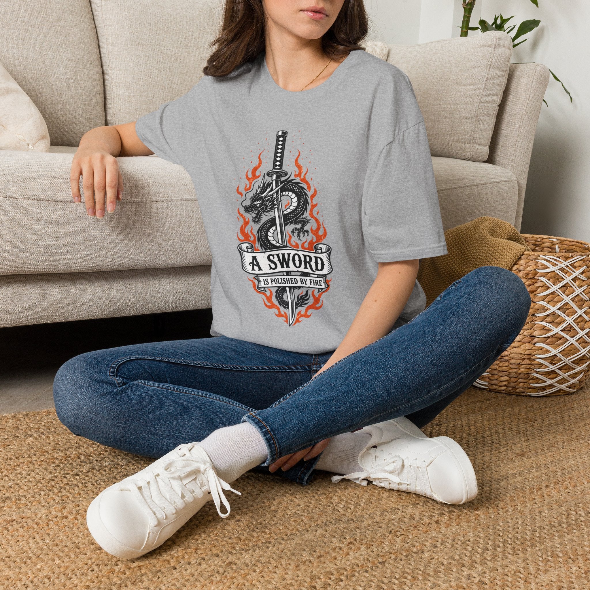 T-Shirt — 'A Sword Is Harder To Forgive' Dragon & Katana Graphic Tee