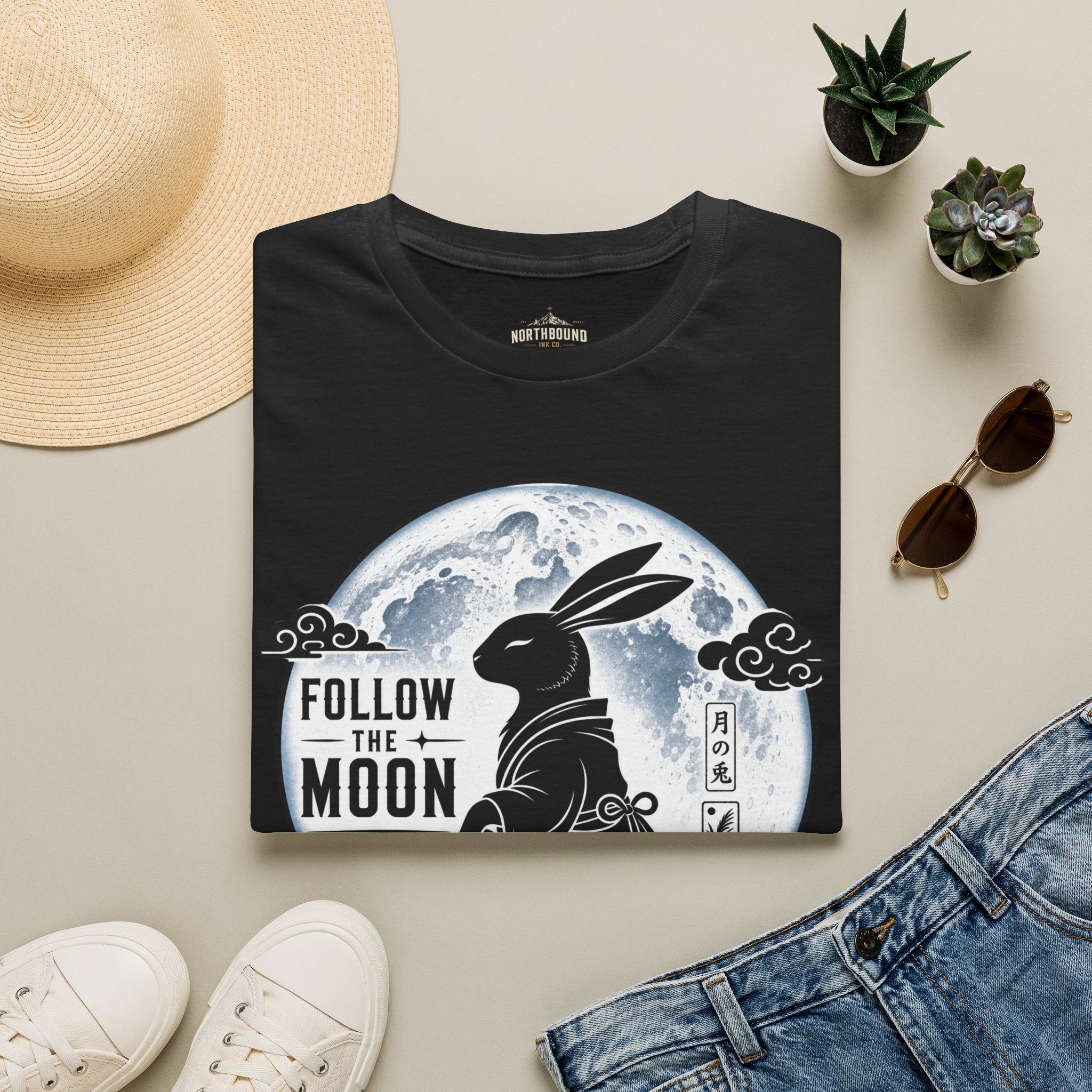 Follow the Moon Rabbit T-Shirt — Lunar Bunny Graphic Tee