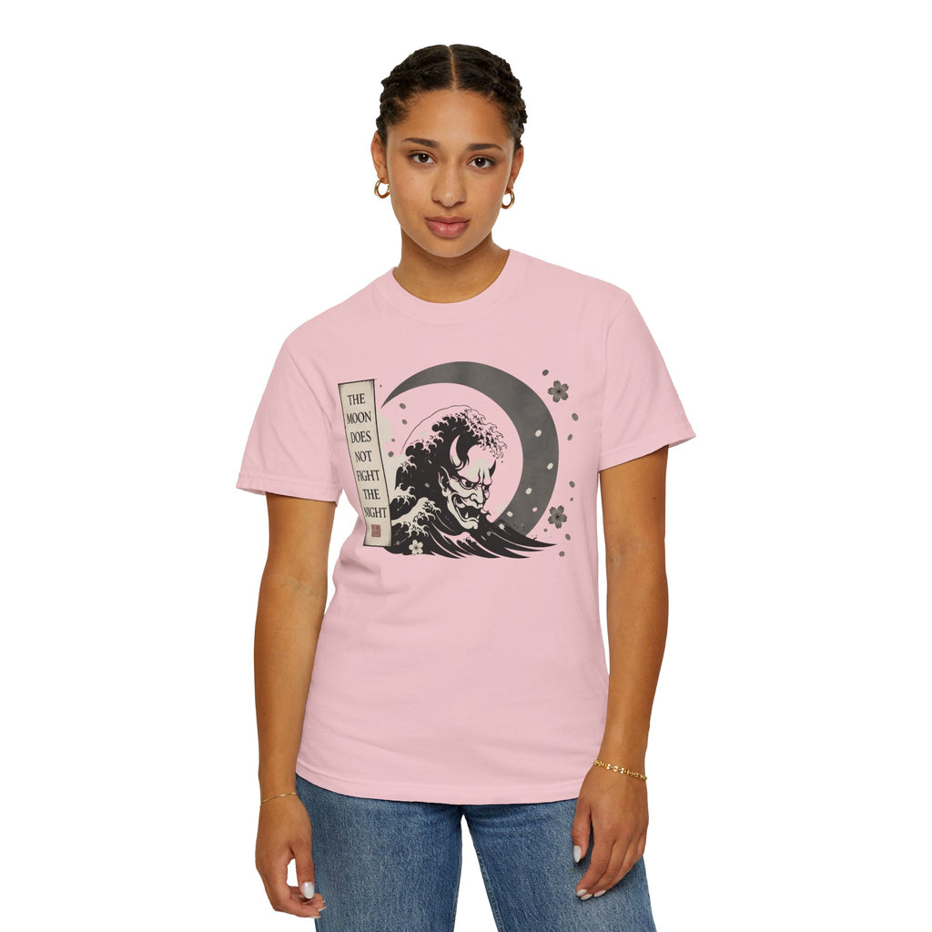 Moon Does Not Frighten Night T-Shirt — Japanese Wave Demon Graphic Tee