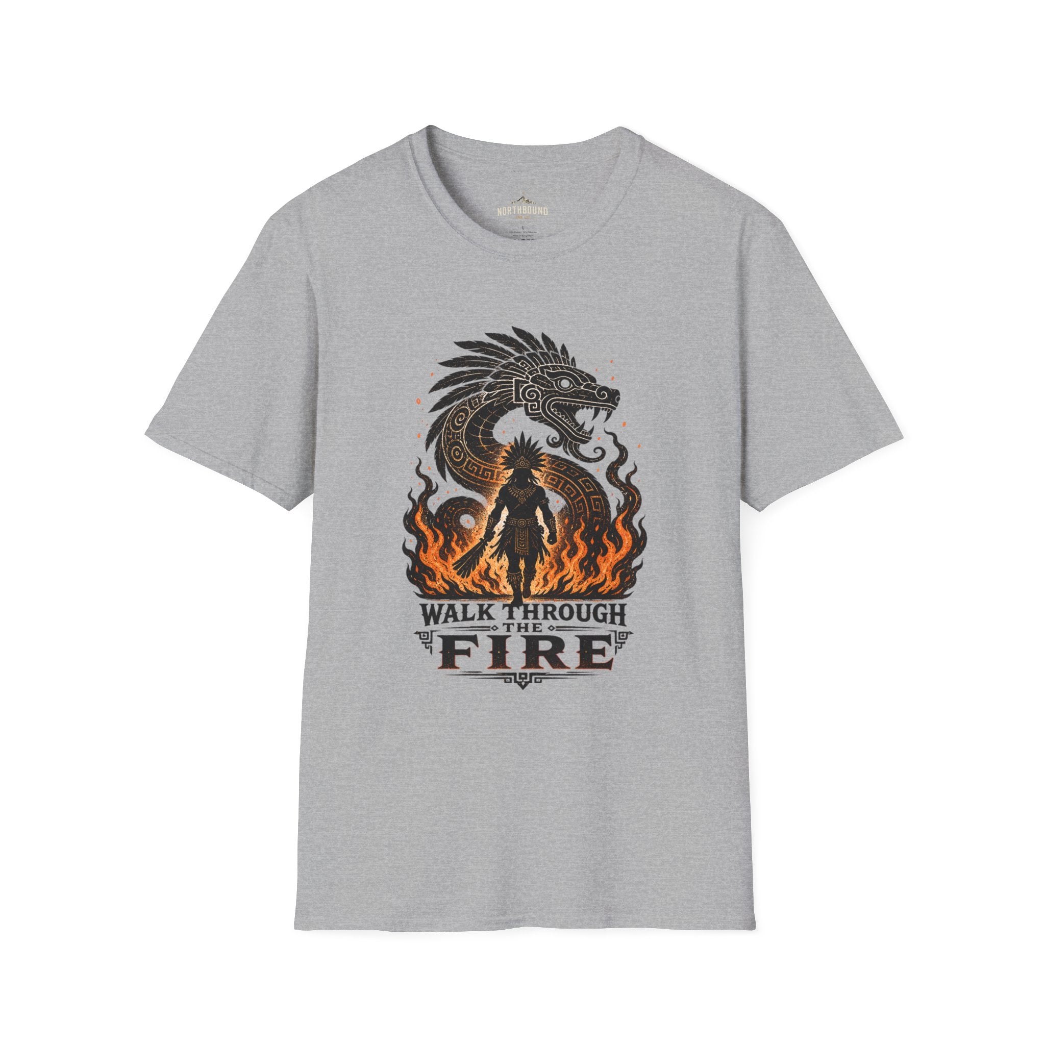 T-Shirt — 'Walk Through Fire' Dragon Flames Graphic Tee